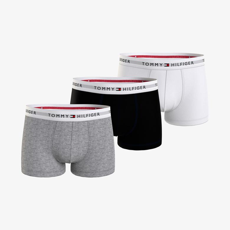 Tommy Hilfiger 3'lü Trunk Erkek Gri Boxer