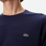 Erkek Slim Fit Uzun Kollu Bisiklet Yaka Lacivert T-Shirt