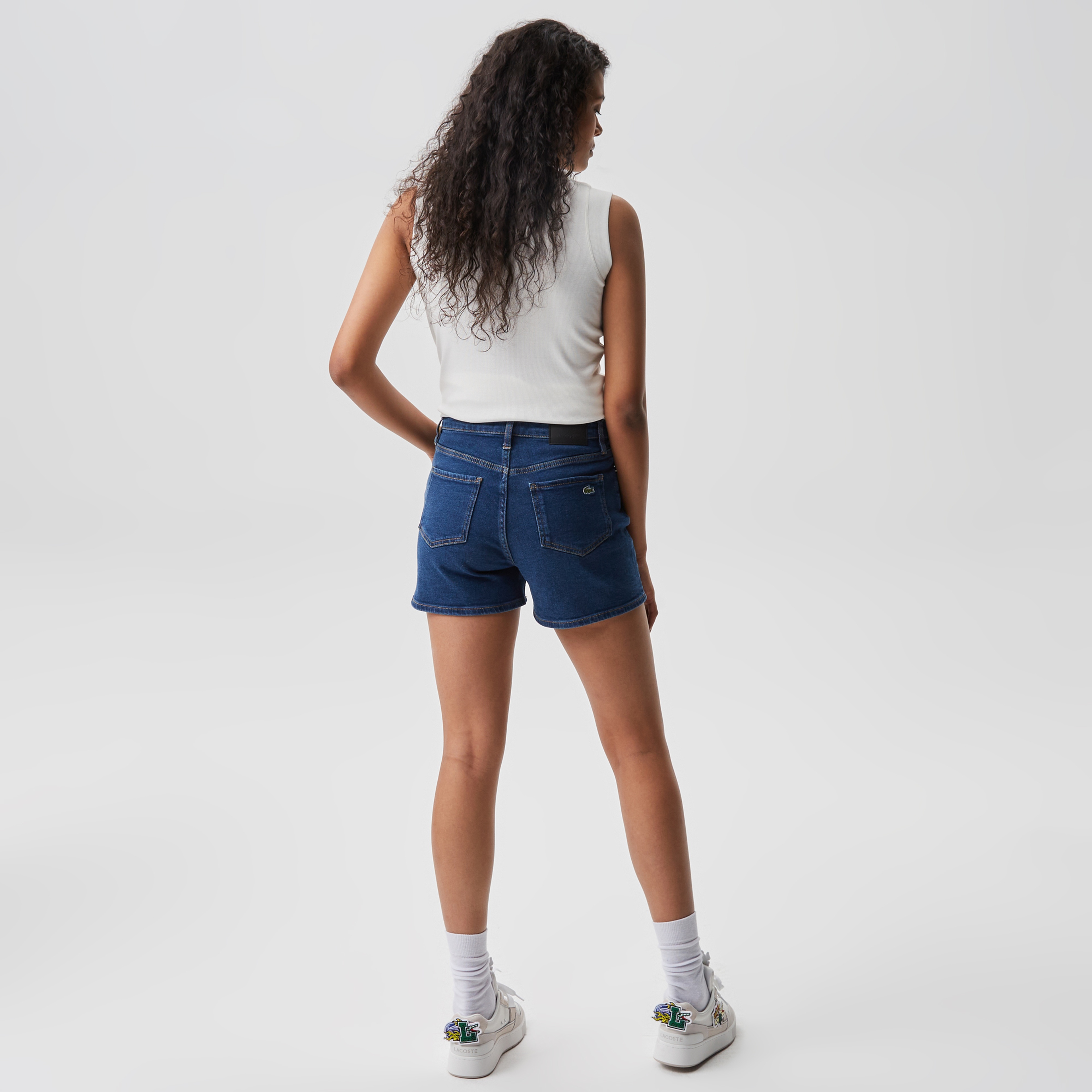 Kadın Straight Fit Denim Mavi Şort