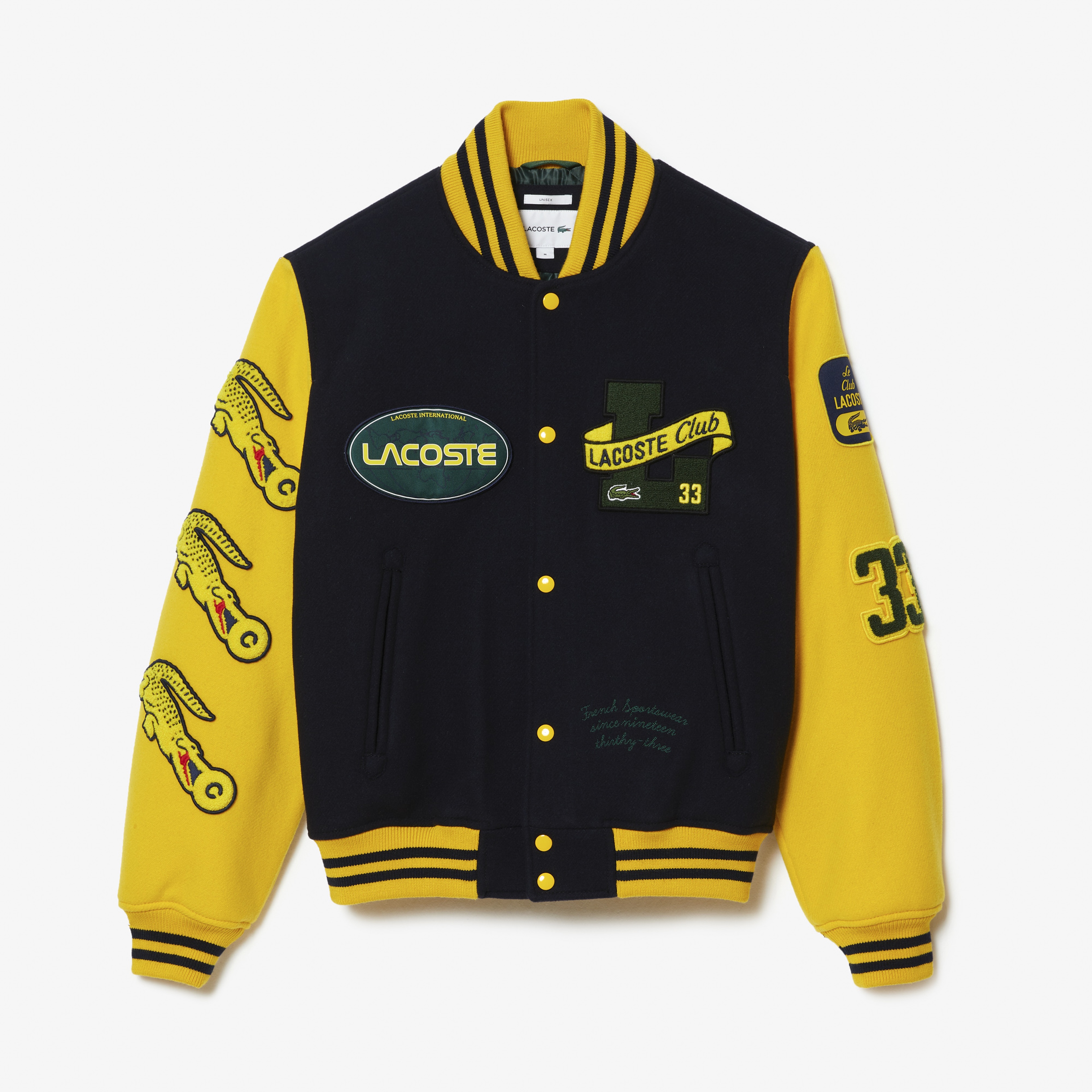 Lacoste Heritage Unisex Uzun Kollu Renk Bloklu Siyah Mont