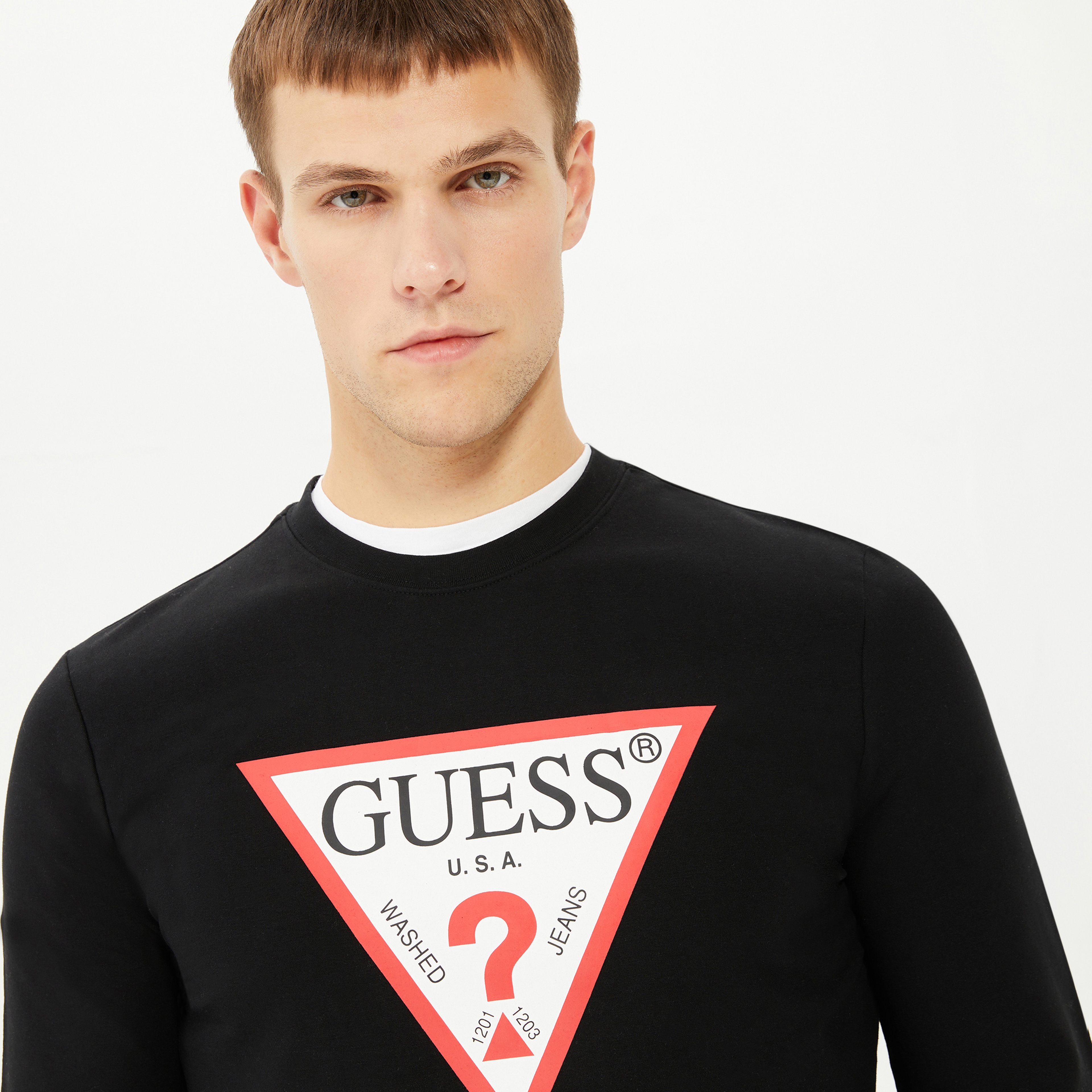 Guess Erkek Siyah Sweatshirt