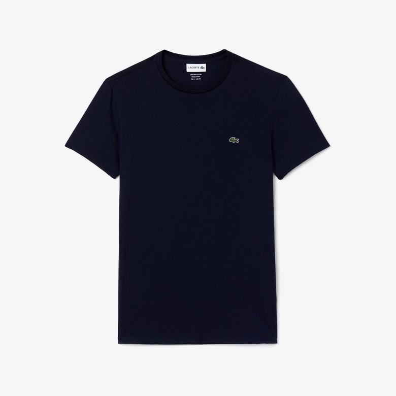 Erkek Slim Fit Bisiklet Yaka Lacivert T-Shirt