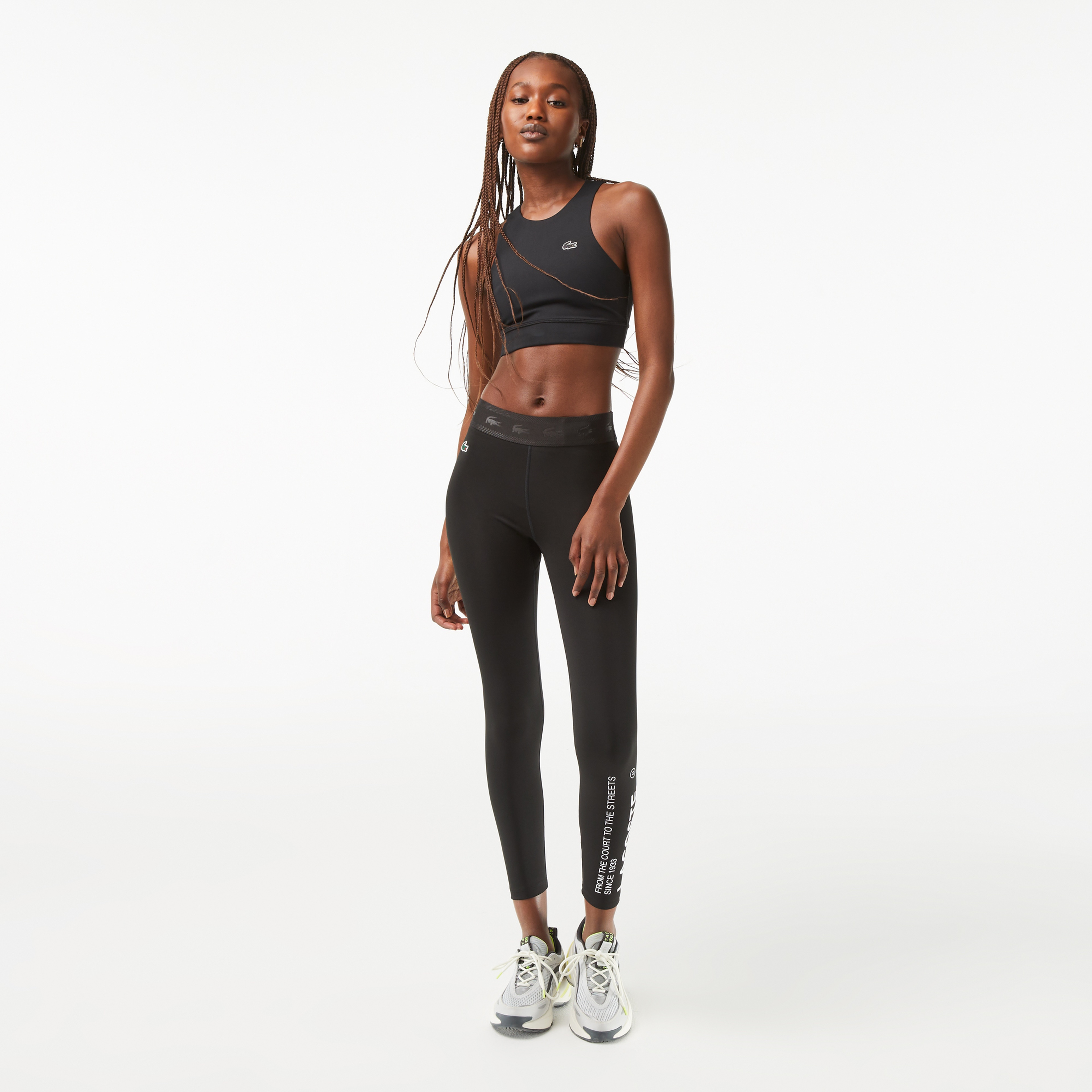 SPORT Kadın Slim Fit Baskılı Siyah Tayt