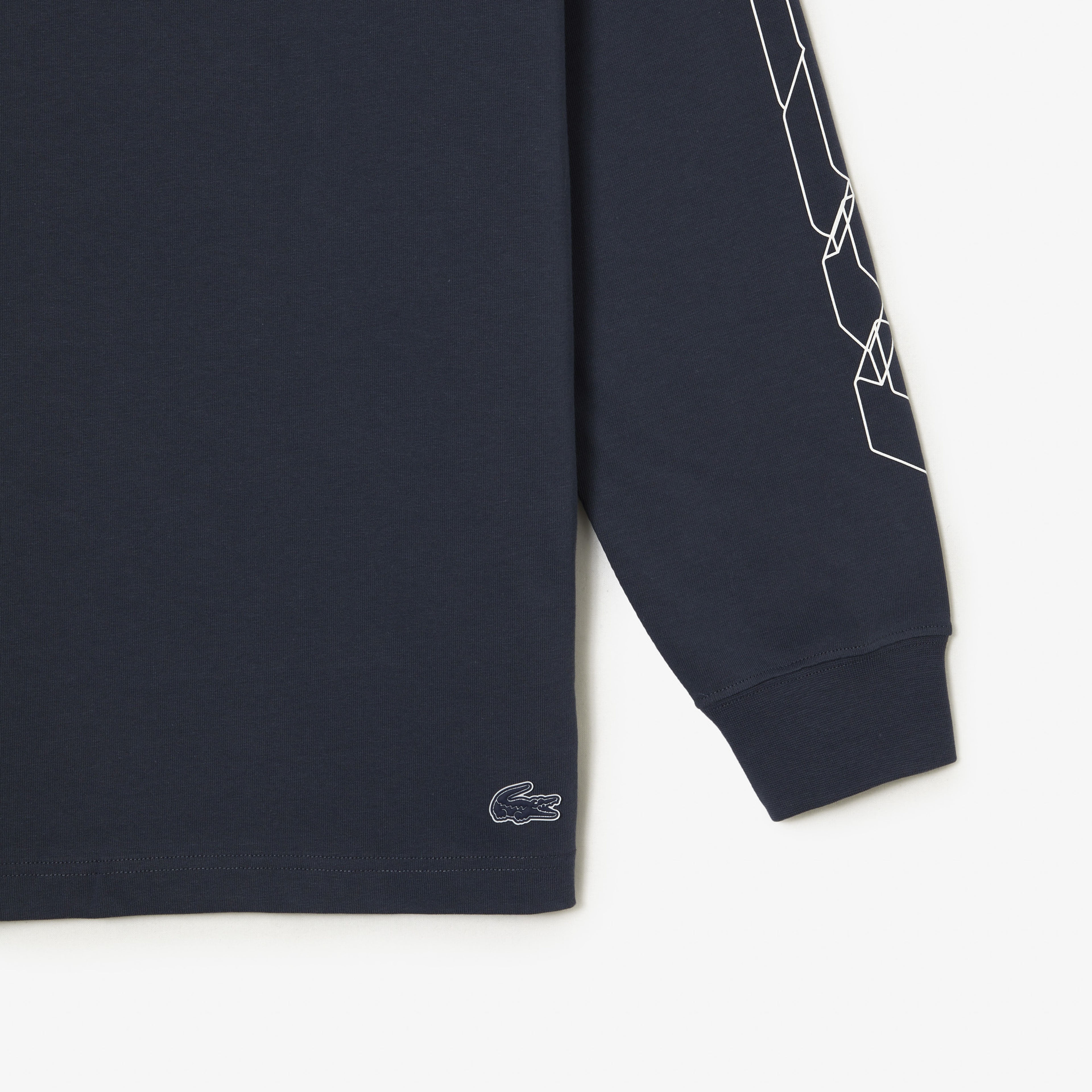 Erkek Loose Fit Uzun Kollu Bisiklet Yaka Lacivert T-Shirt