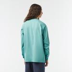 Erkek Loose Fit Uzun Kollu Bisiklet Yaka Yeşil T-Shirt