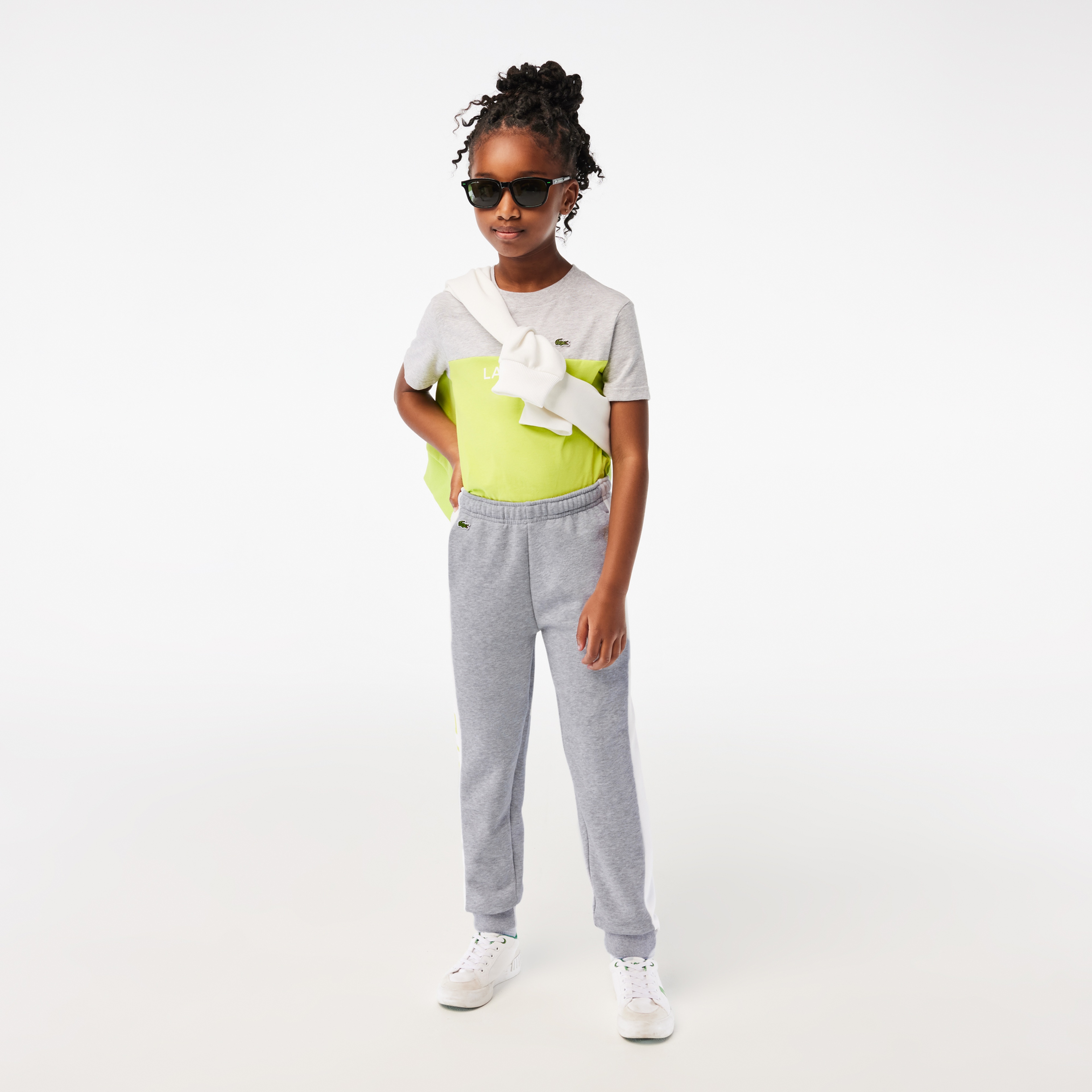 Çocuk Renk Bloklu Gri Eşofman Altı