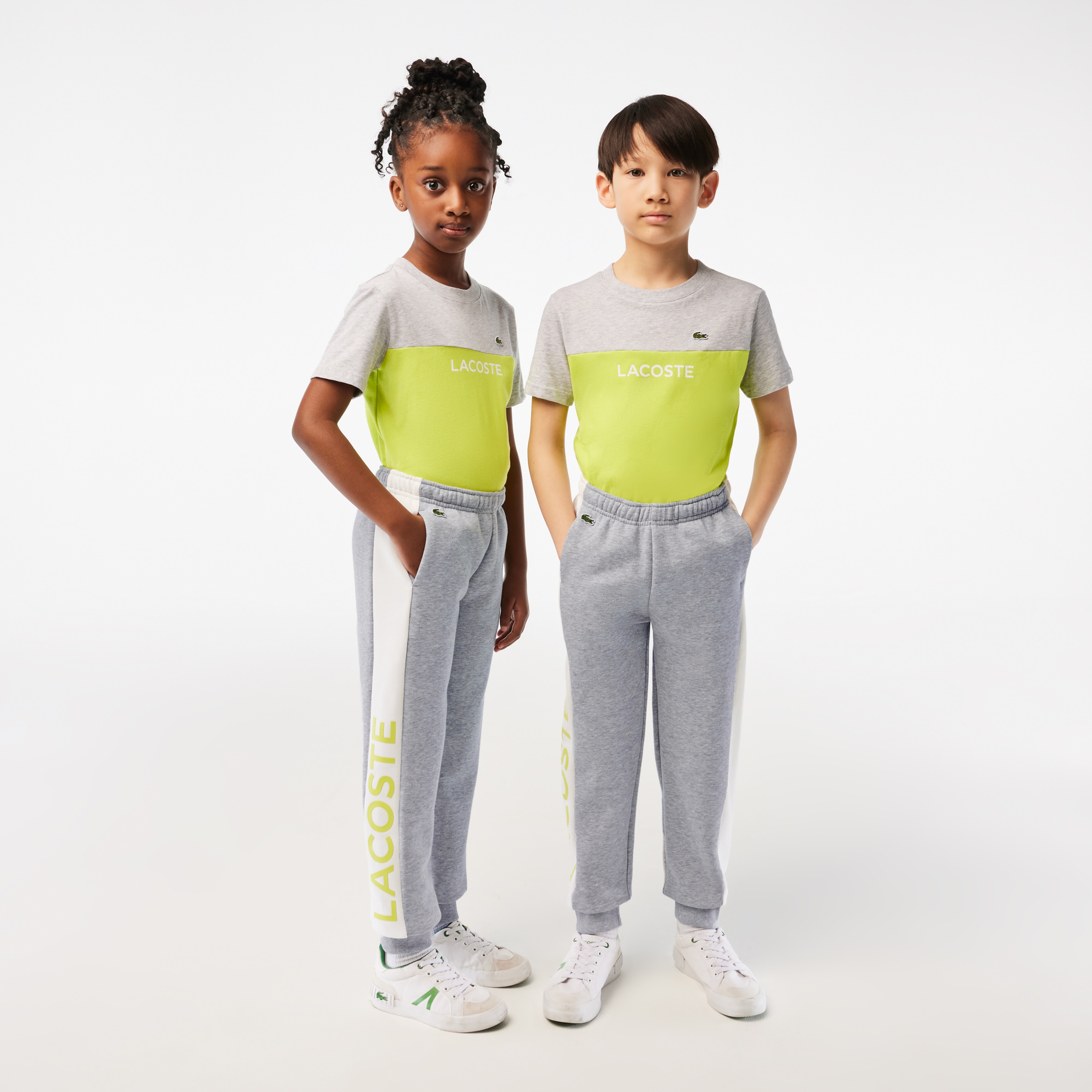 Çocuk Renk Bloklu Gri Eşofman Altı