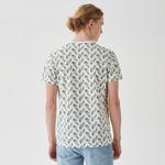 Erkek Slim Fit Bisiklet Yaka Desenli Beyaz T-Shirt