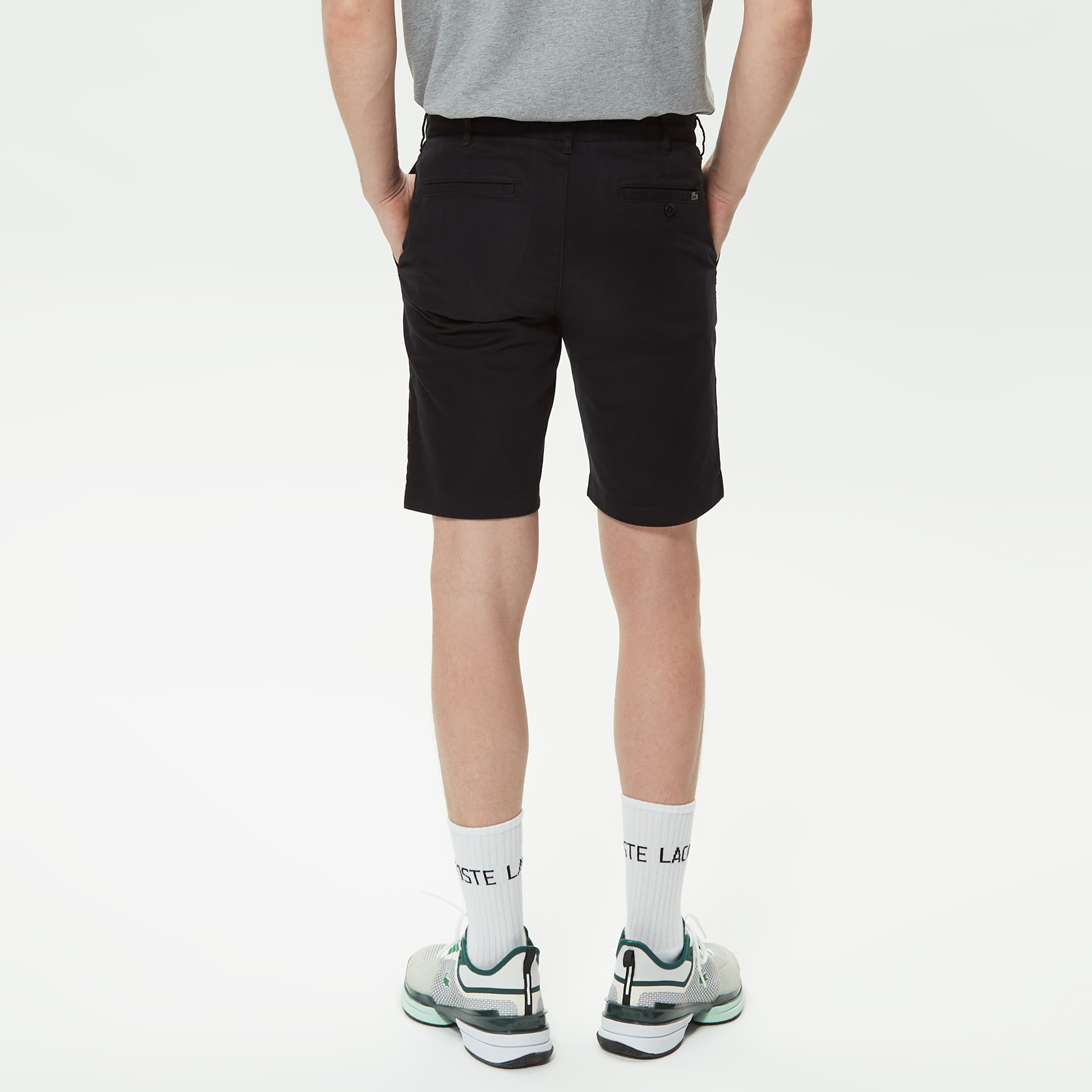 Erkek Slim Fit Organik Pamuk Siyah Bermuda