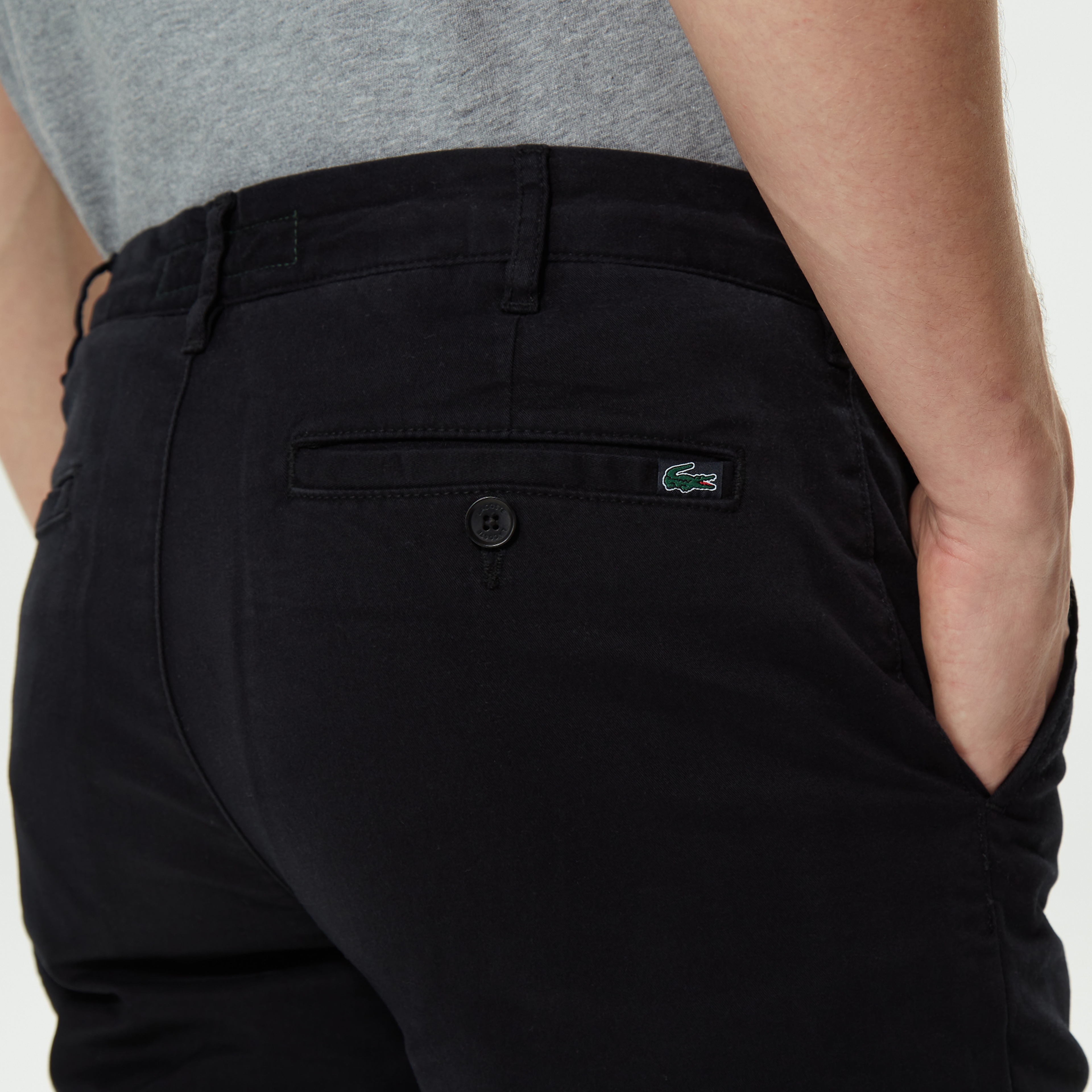 Erkek Slim Fit Organik Pamuk Siyah Bermuda