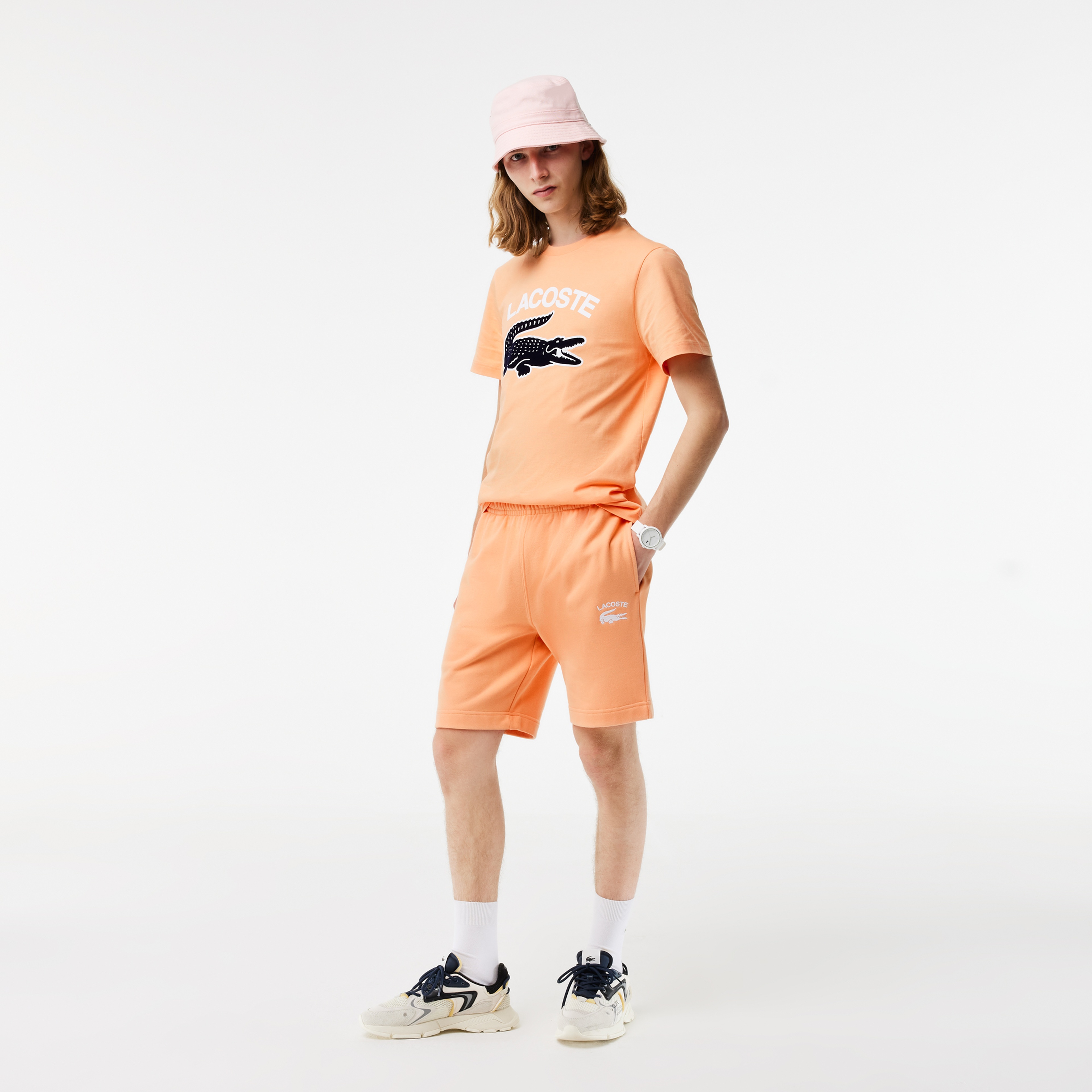 Erkek Regular Fit Bisiklet Yaka Baskılı Turuncu T-Shirt