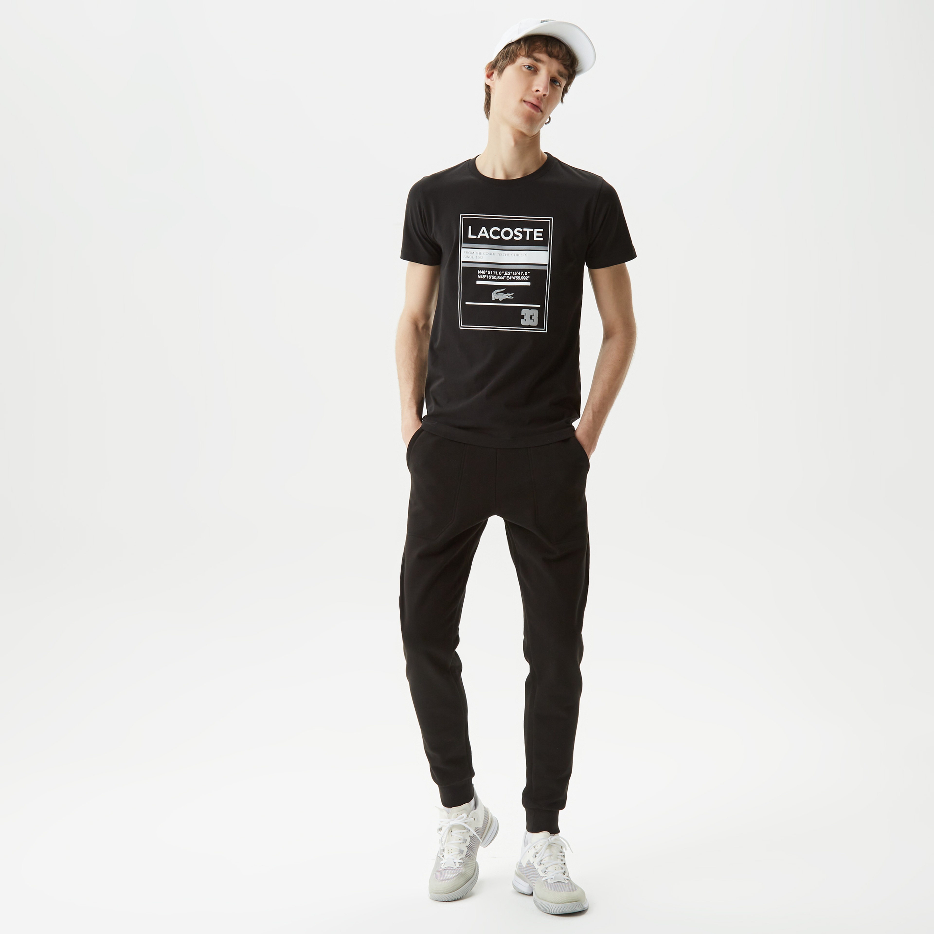 Erkek Regular Fit Bisiklet Yaka Baskılı Siyah T-Shirt