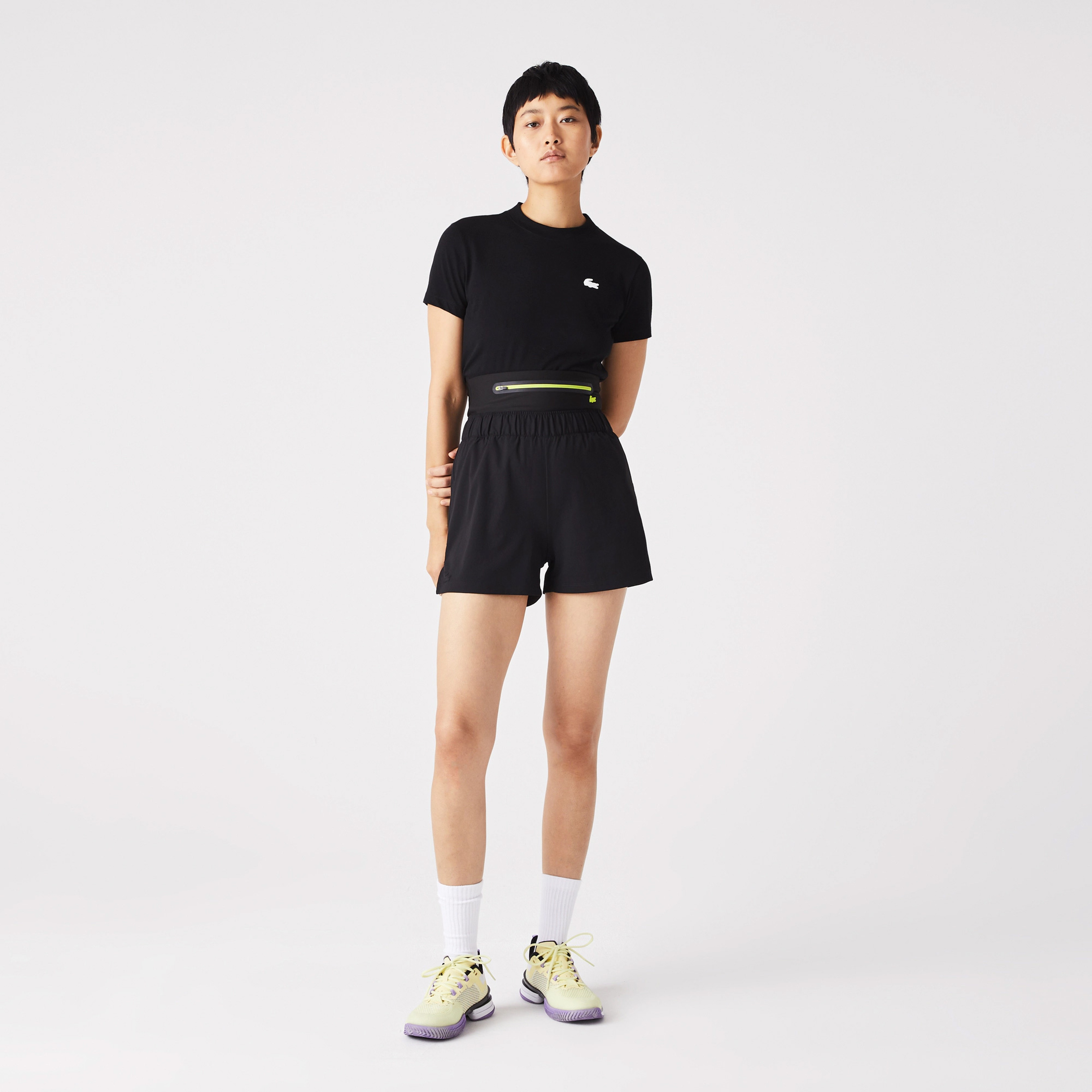 Active Kadın Tight Fit Baskılı Siyah Şort