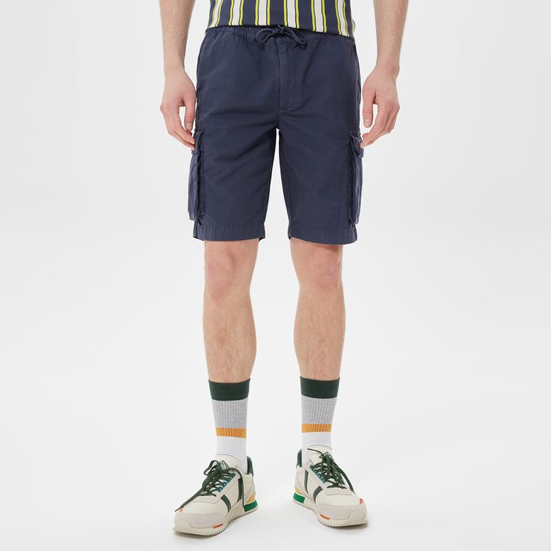 Erkek Regular Fit Lacivert Bermuda