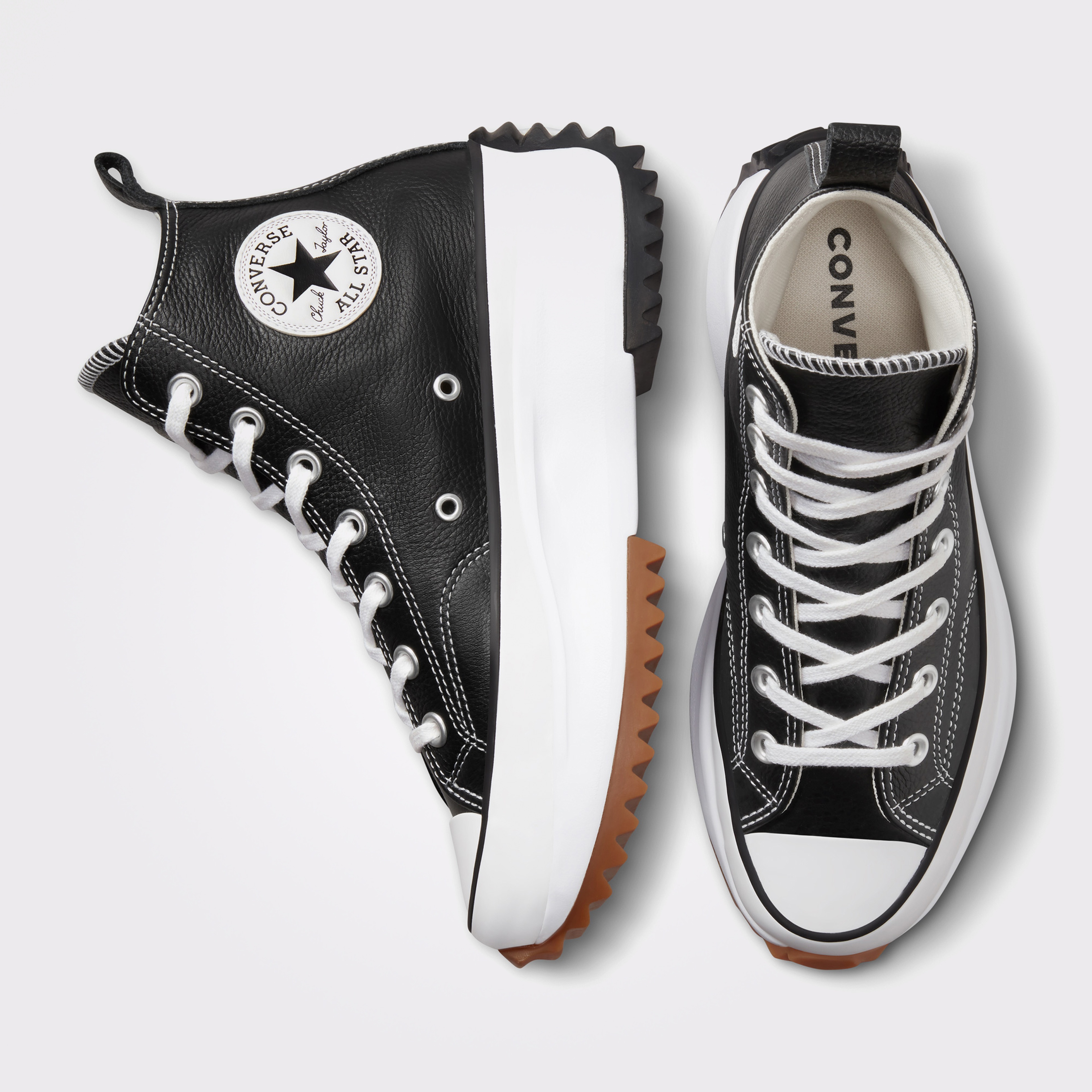 Converse Run Star Hike Platform Foundational Leather Unisex Siyah Sneaker