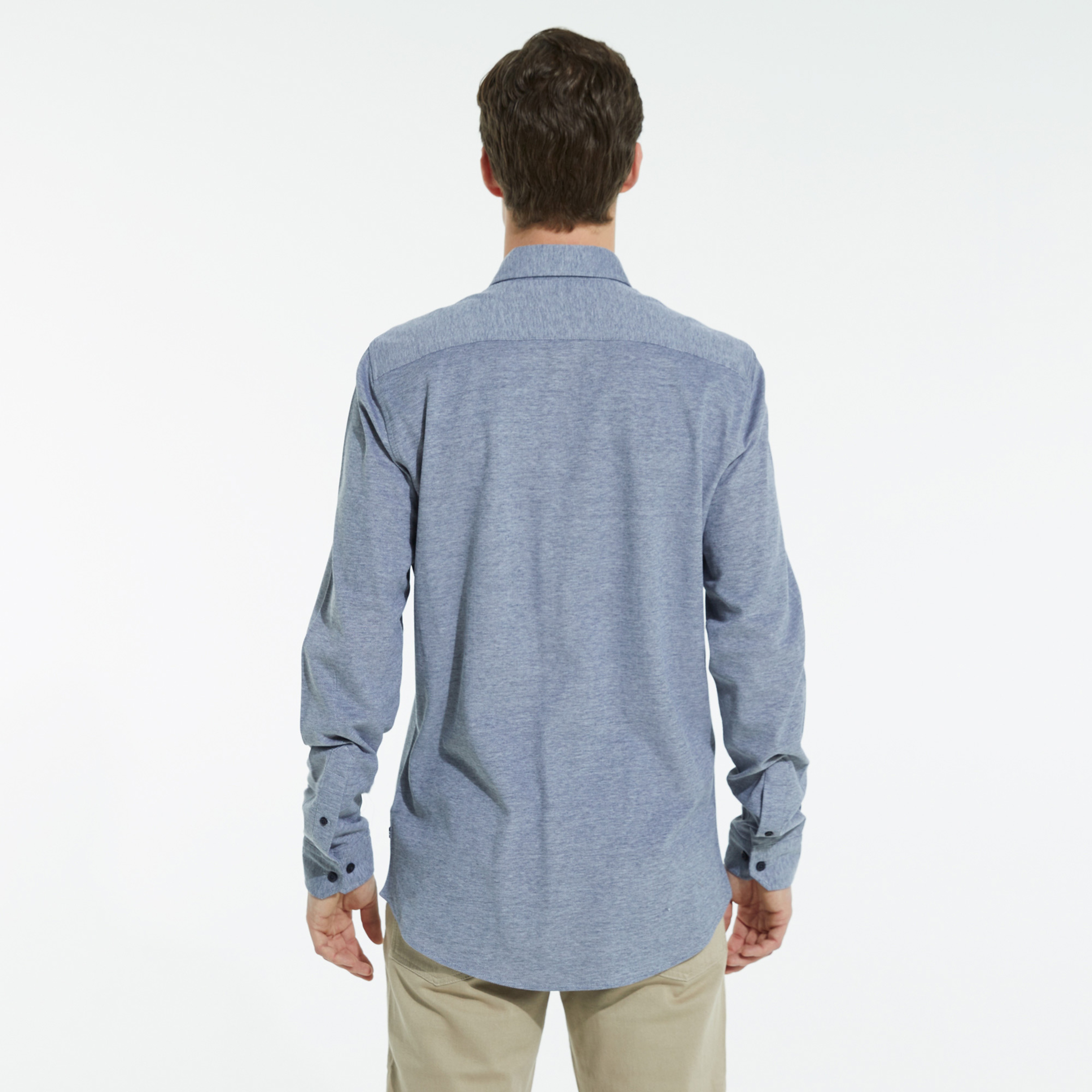 NAUTICA ERKEK LACİVERT UZUN KOLLU SLIM FIT GÖMLEK