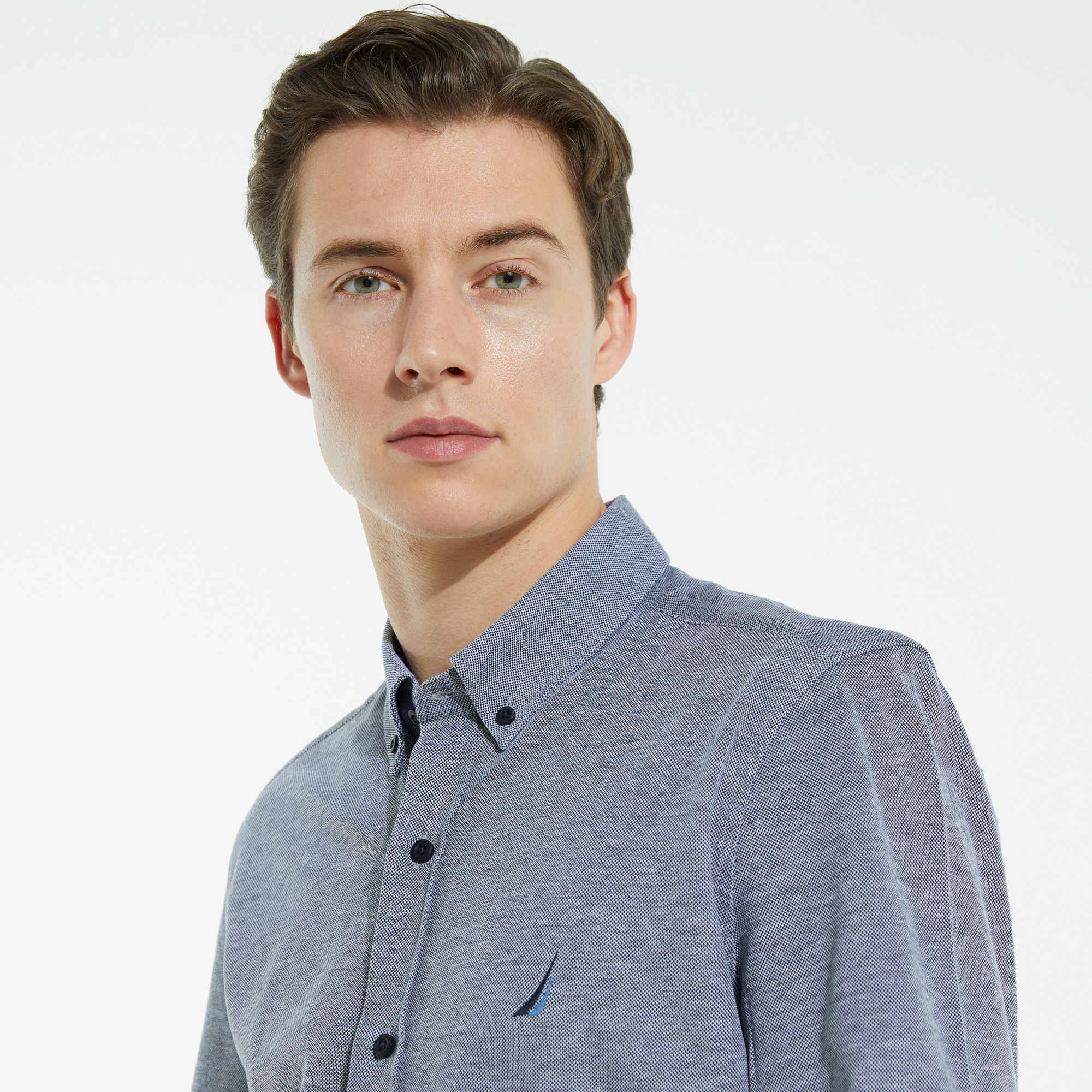 NAUTICA ERKEK LACİVERT UZUN KOLLU SLIM FIT GÖMLEK