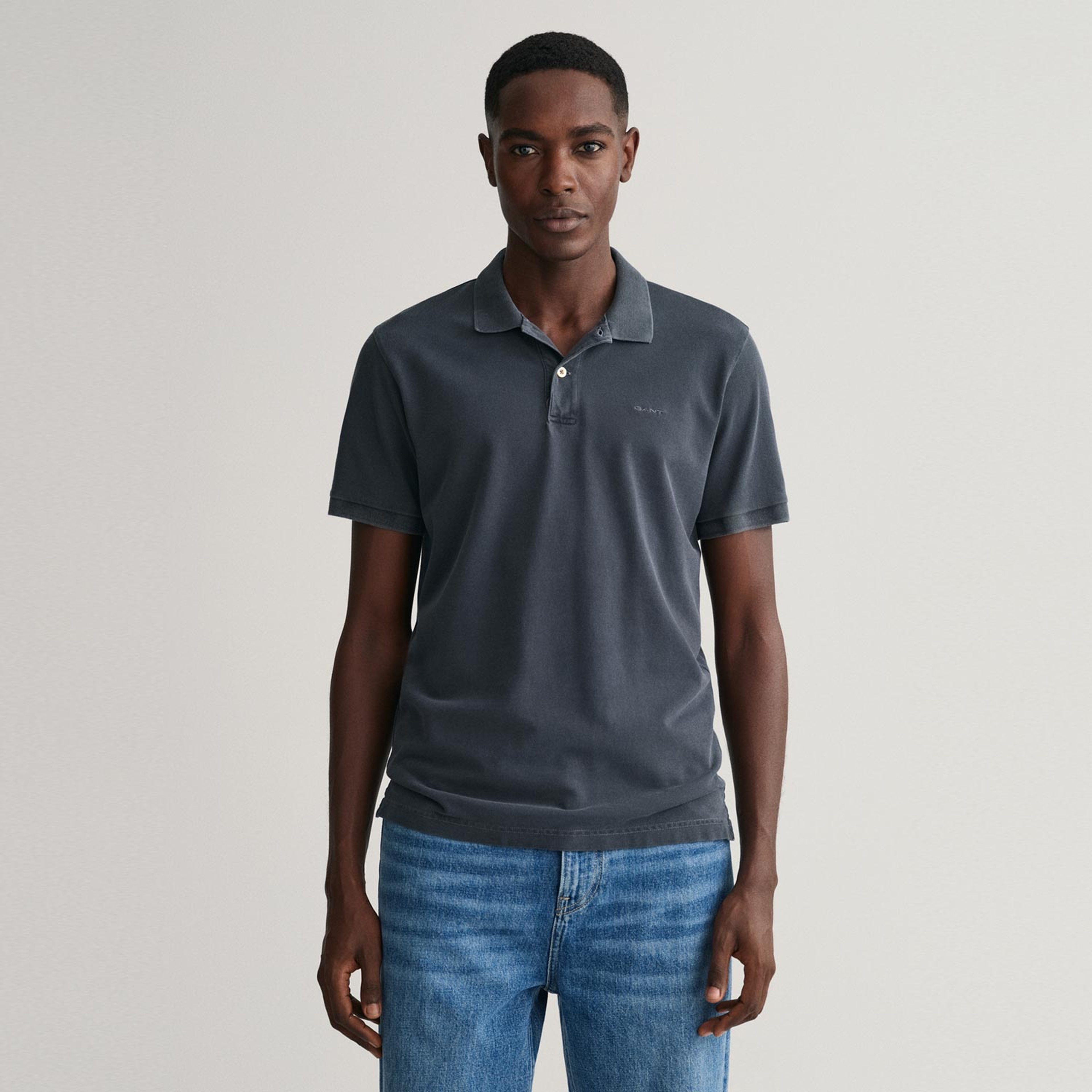 GANT Erkek Siyah Regular Fit Logolu Polo