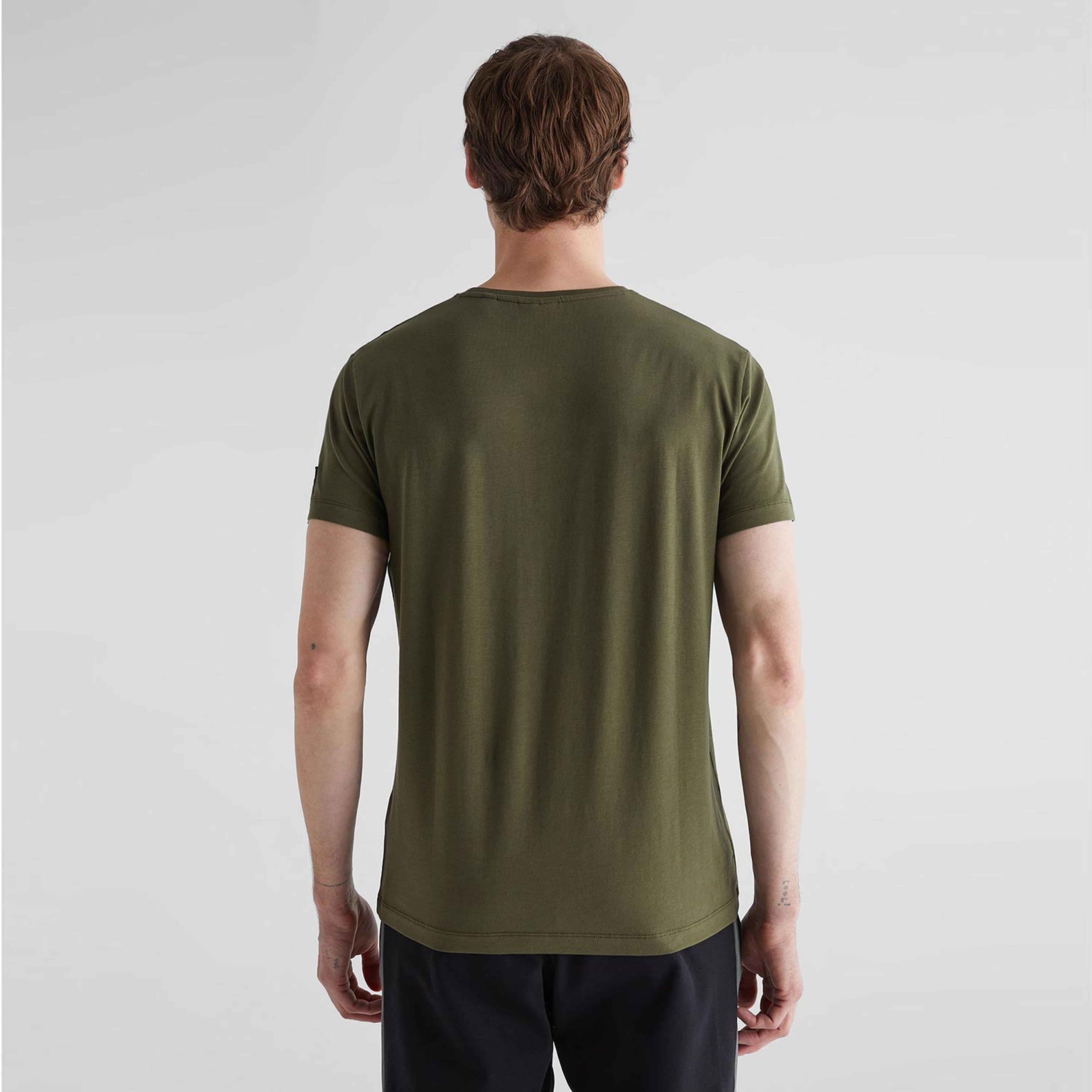 GANT Erkek Yeşil Regular Fit Bisiklet Yaka Logolu T-shirt