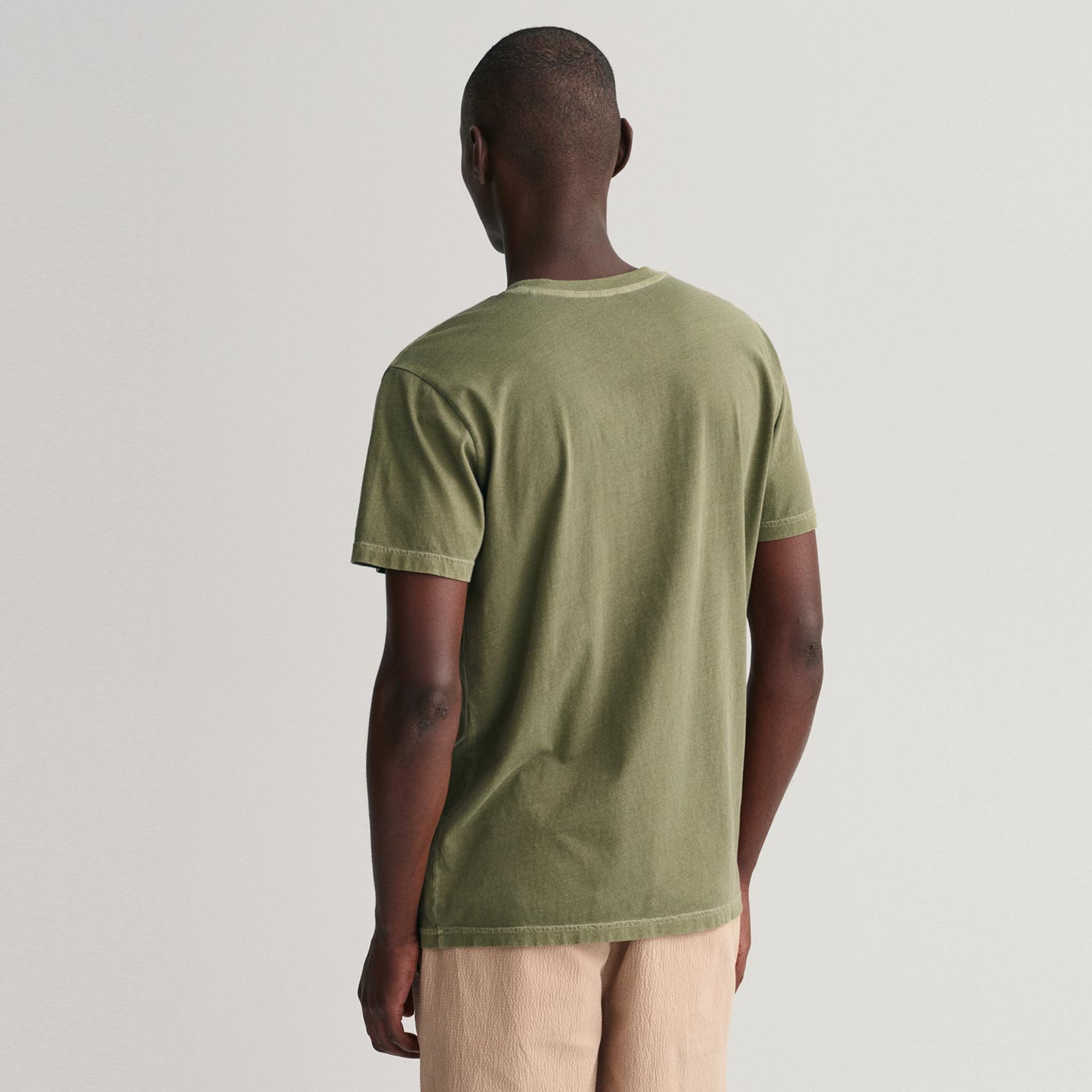 GANT Erkek Yeşil Relaxed Fit Bisiklet Yaka Logolu T-shirt