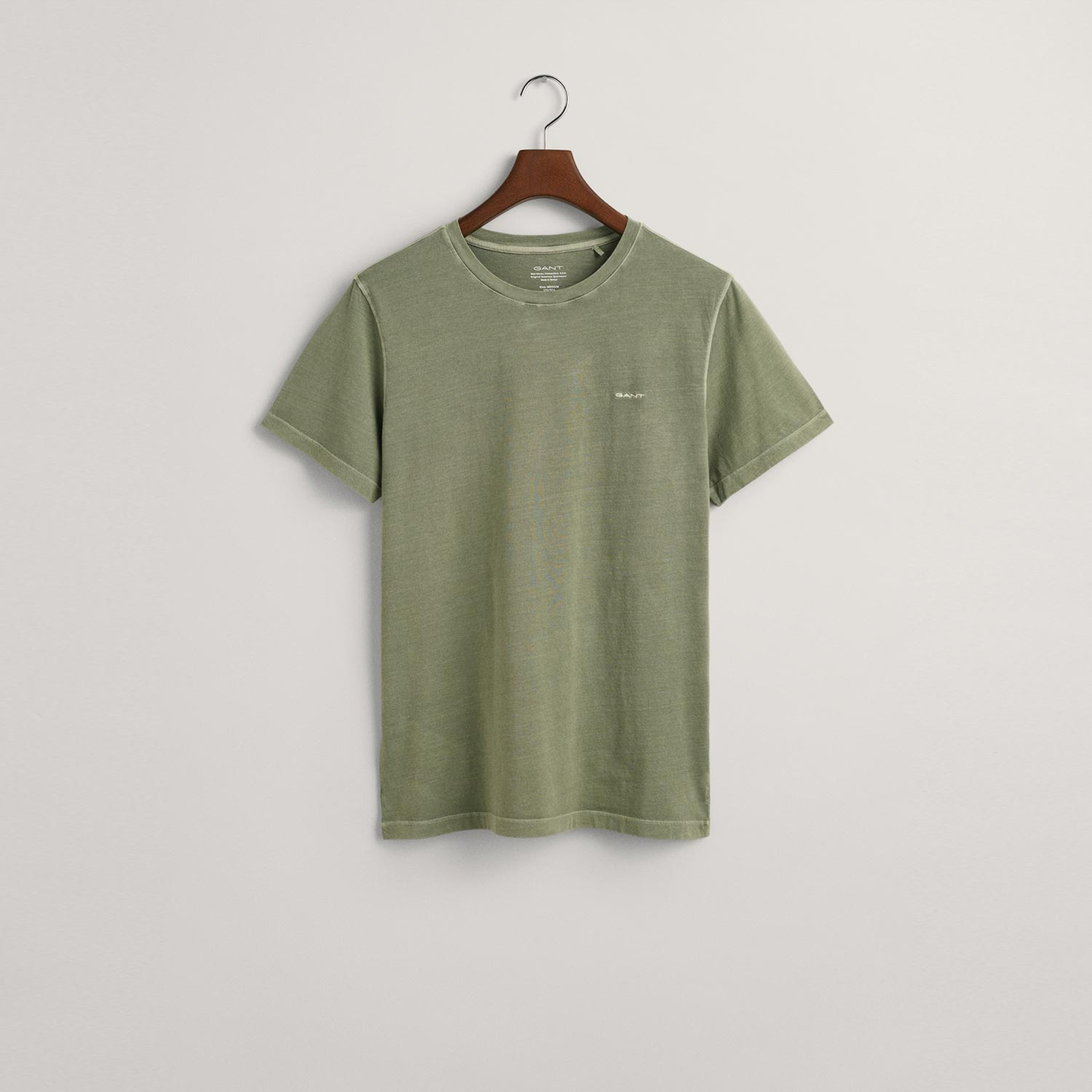 GANT Erkek Yeşil Relaxed Fit Bisiklet Yaka Logolu T-shirt