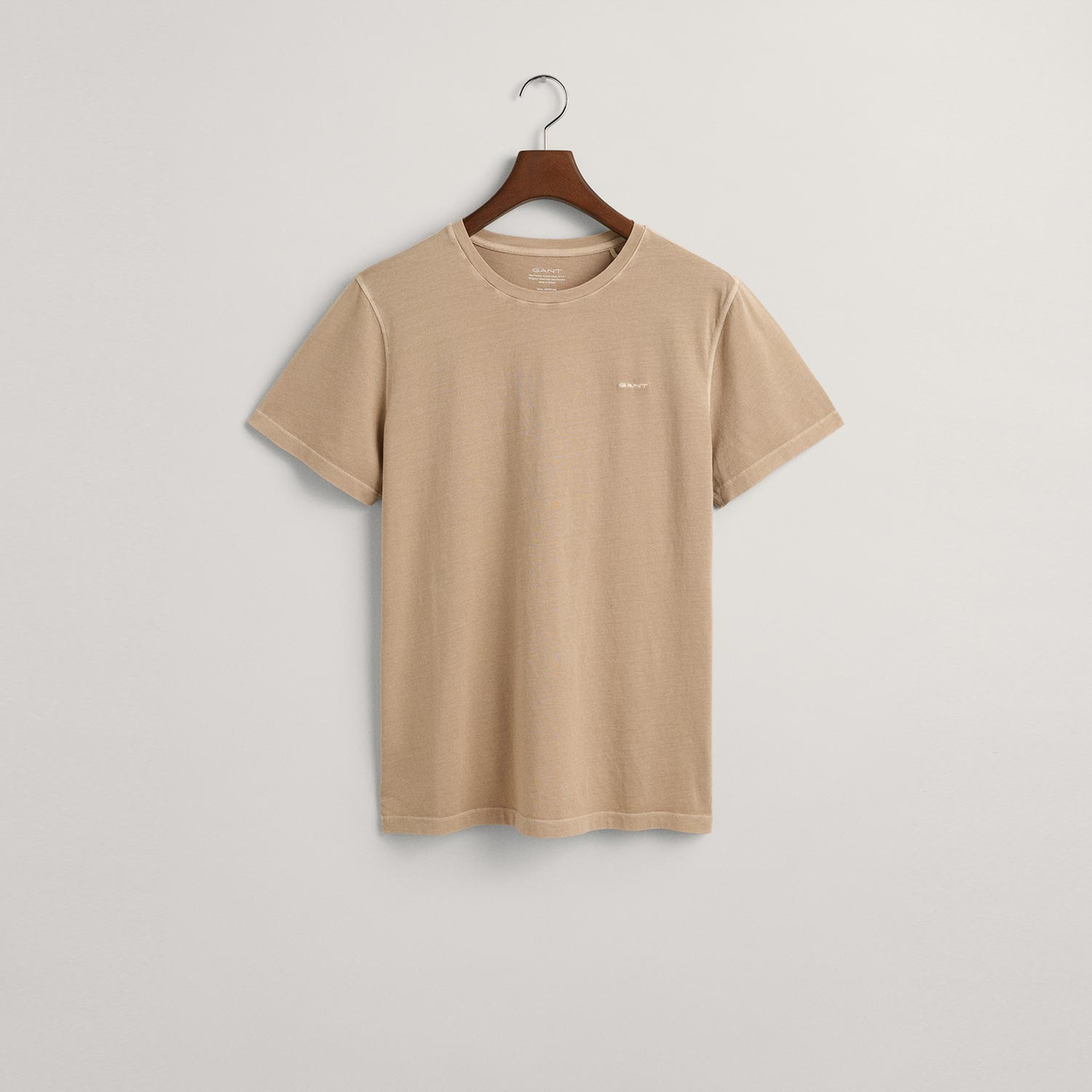 GANT Erkek Bej Relaxed Fit Bisiklet Yaka Logolu T-shirt