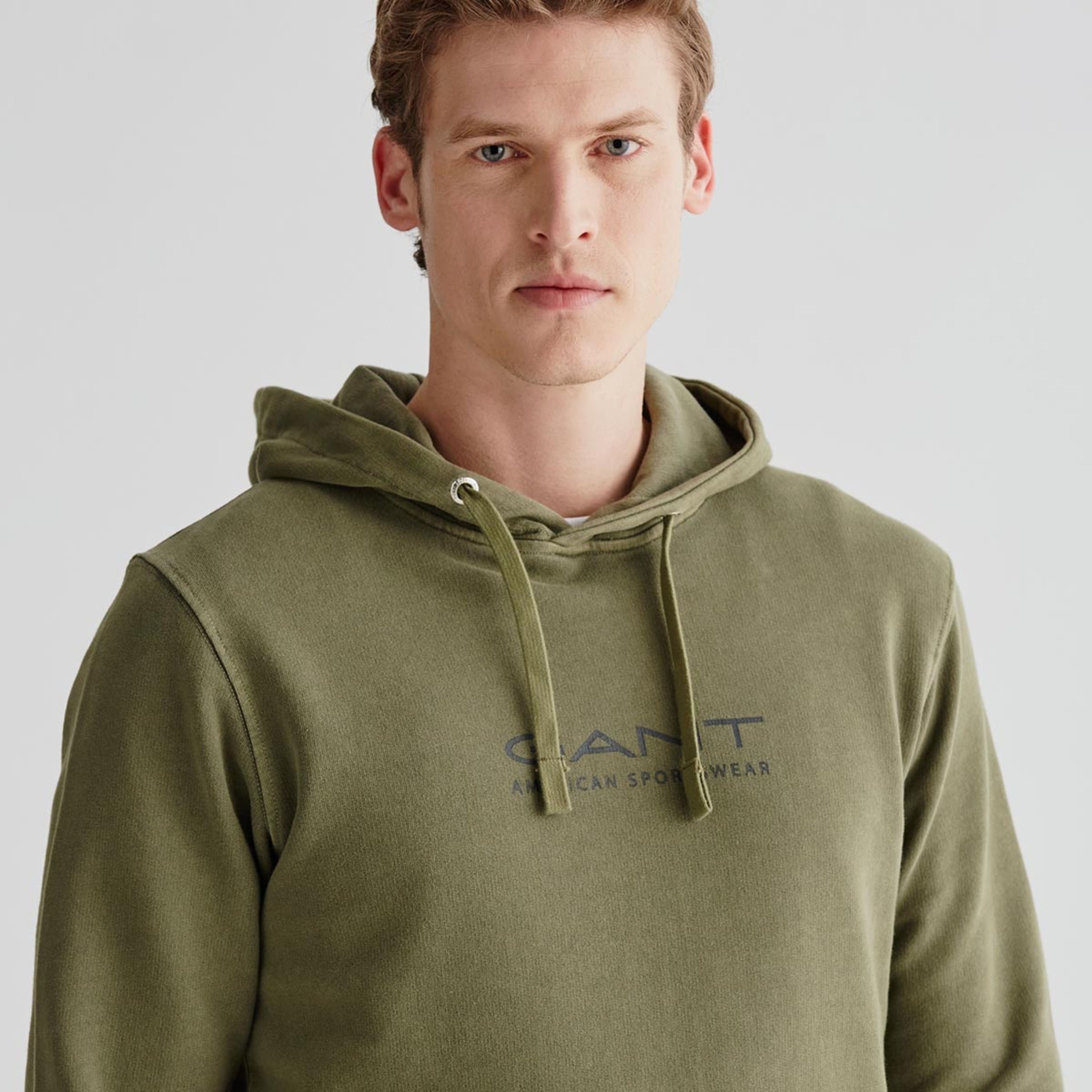 GANT Erkek Yeşil Regular Fit Kapüşonlu Logolu Sweatshirt