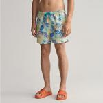 GANT Erkek Mavi Classic Fit Desenli Mayo Şort