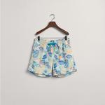 GANT Erkek Mavi Classic Fit Desenli Mayo Şort