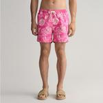 GANT Erkek Pembe Classic Fit Desenli Mayo Şort