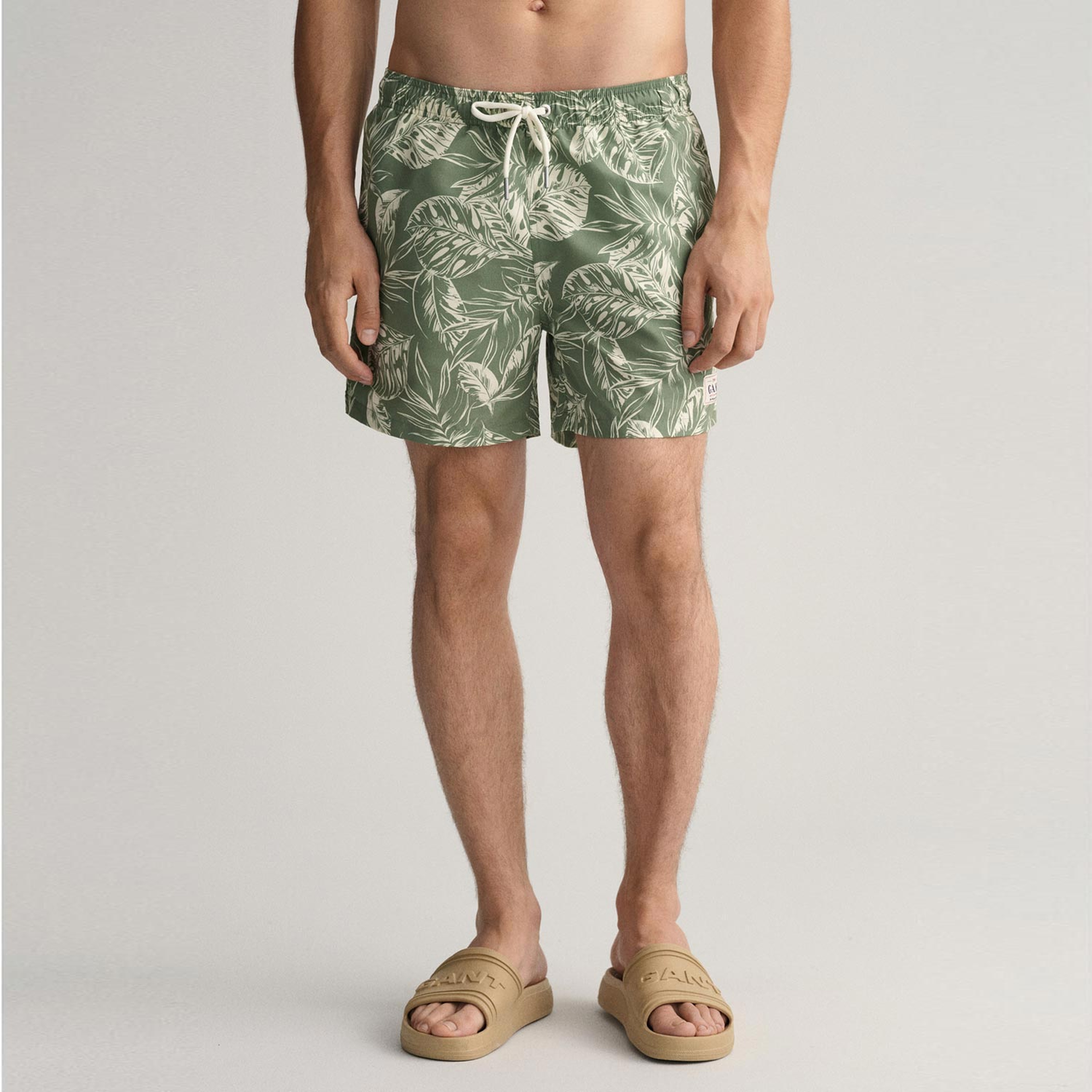 GANT Erkek Yeşil Classic Fit Desenli Mayo Şort