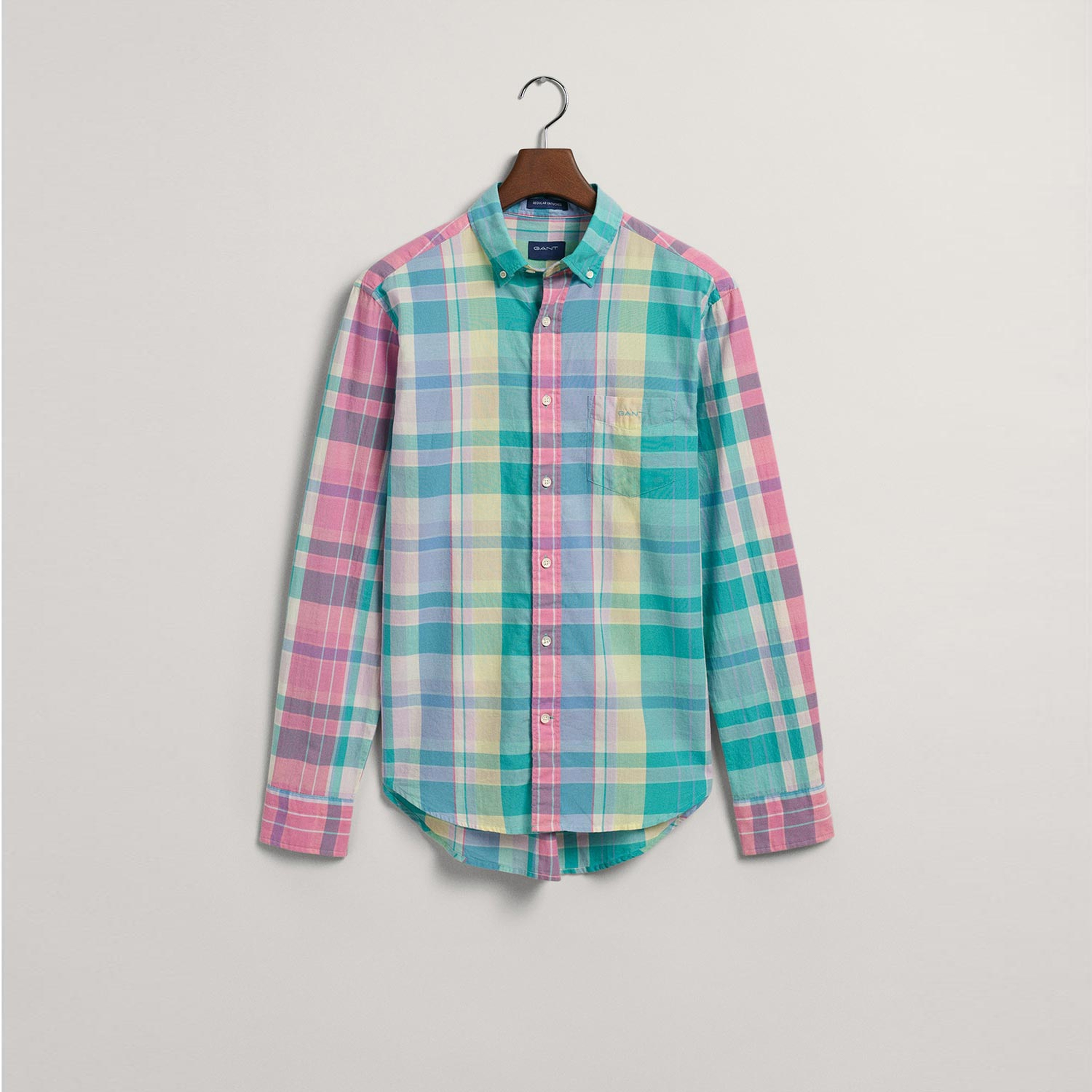 GANT Erkek Pembe Regular Fit Düğmeli Yaka Kareli Gömlek