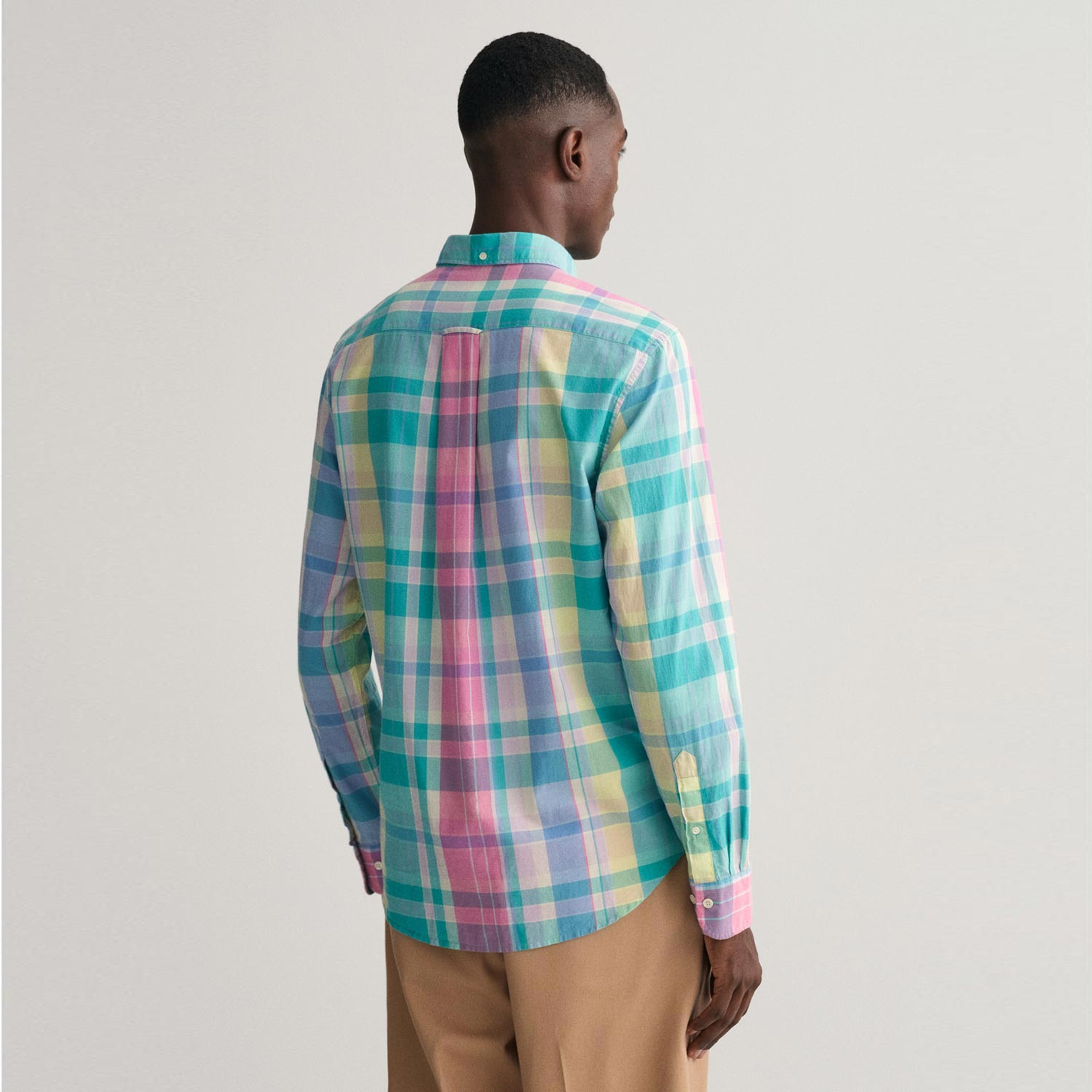 GANT Erkek Pembe Regular Fit Düğmeli Yaka Kareli Gömlek