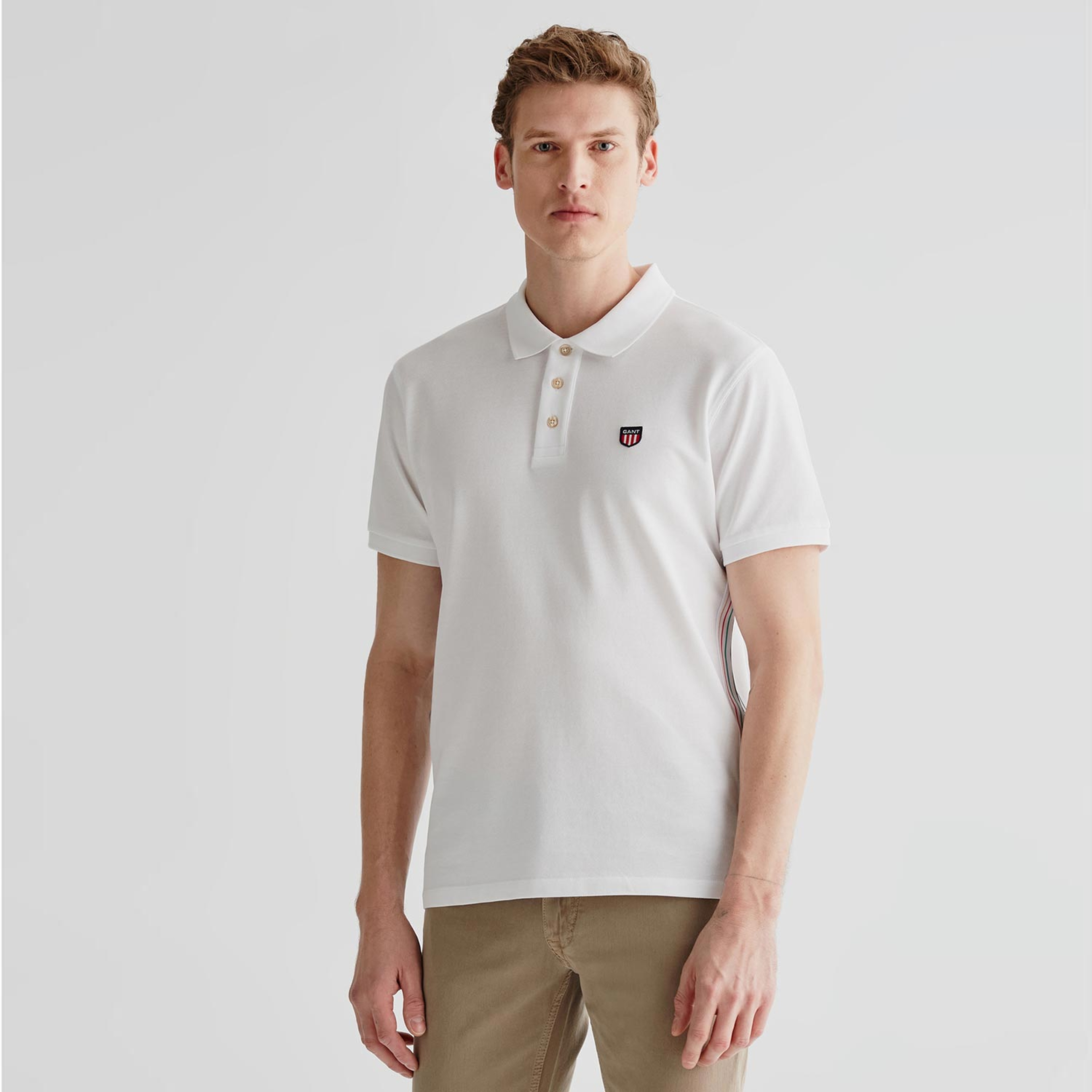 GANT Erkek Beyaz Regular Fit Polo