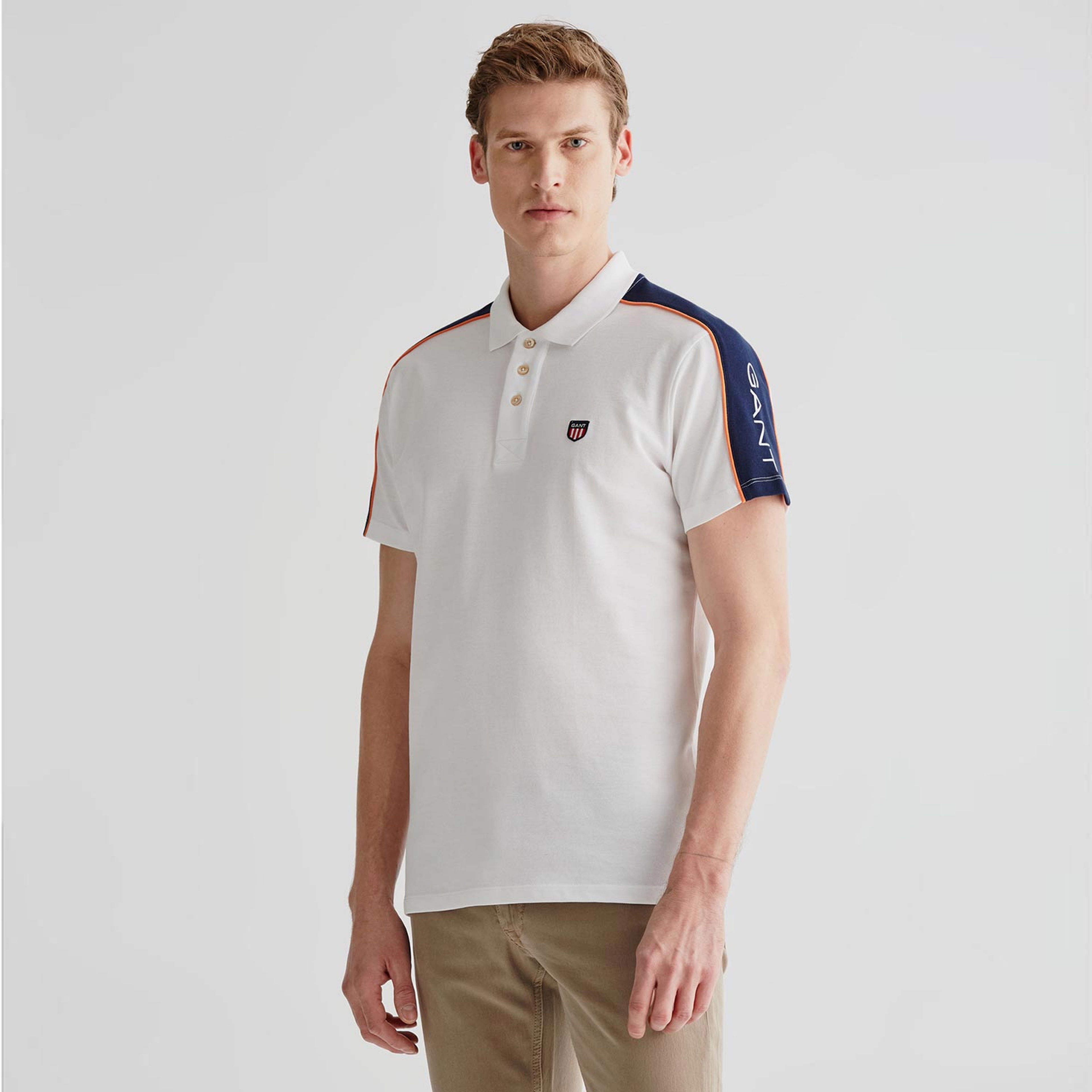 GANT Erkek Beyaz Regular Fit Polo