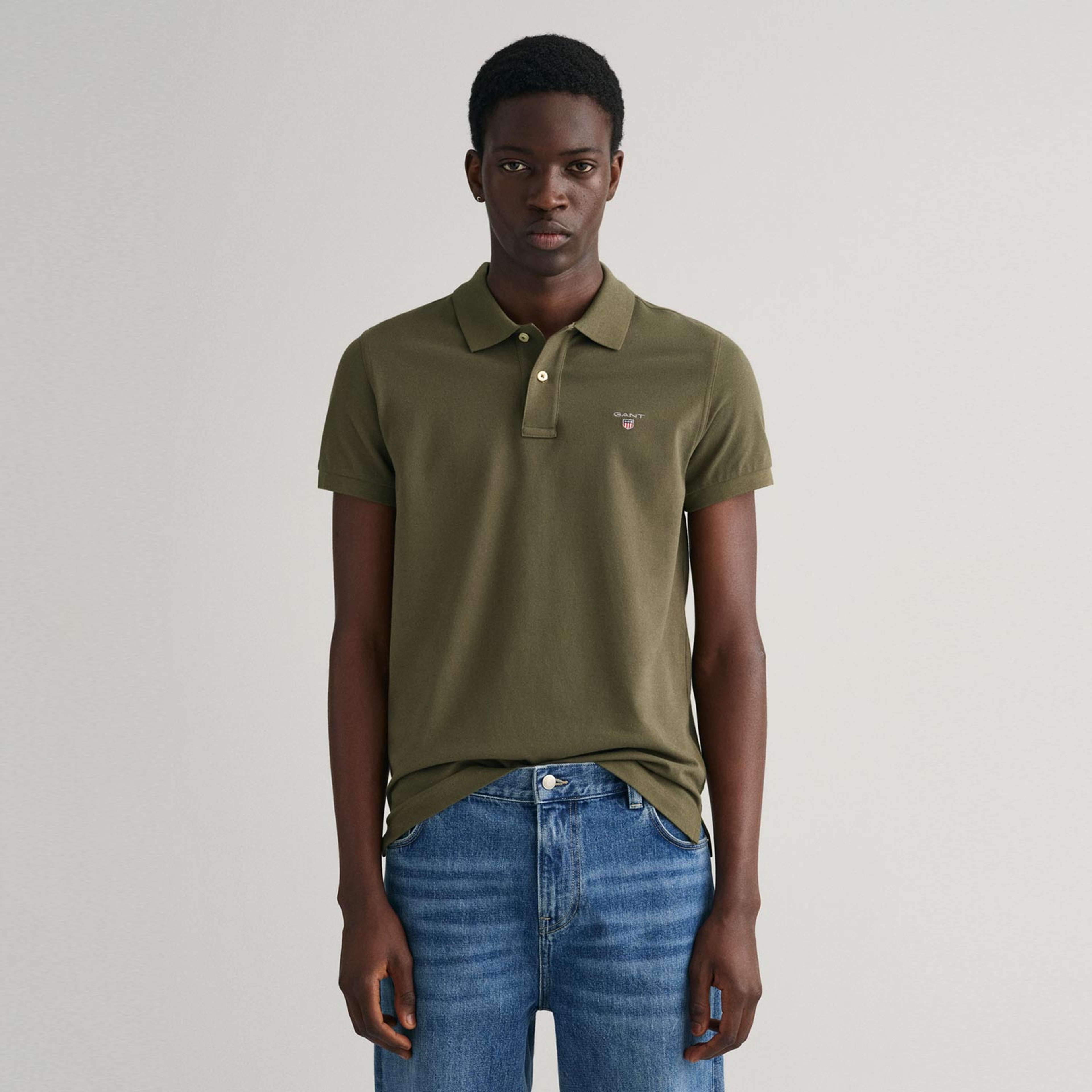 GANT Erkek Yeşil Slim Fit Polo