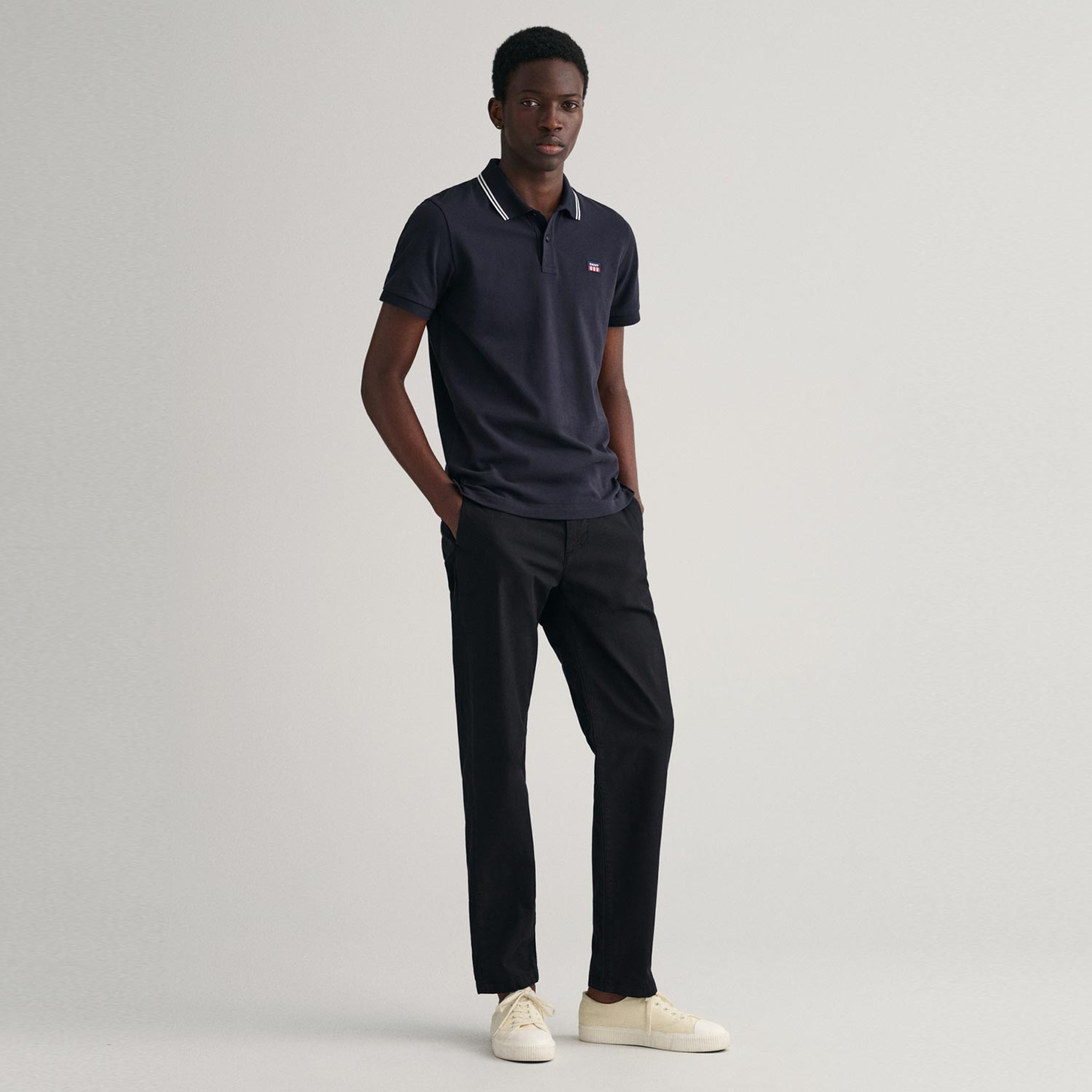 GANT Erkek Siyah Regular Fit Logolu Polo