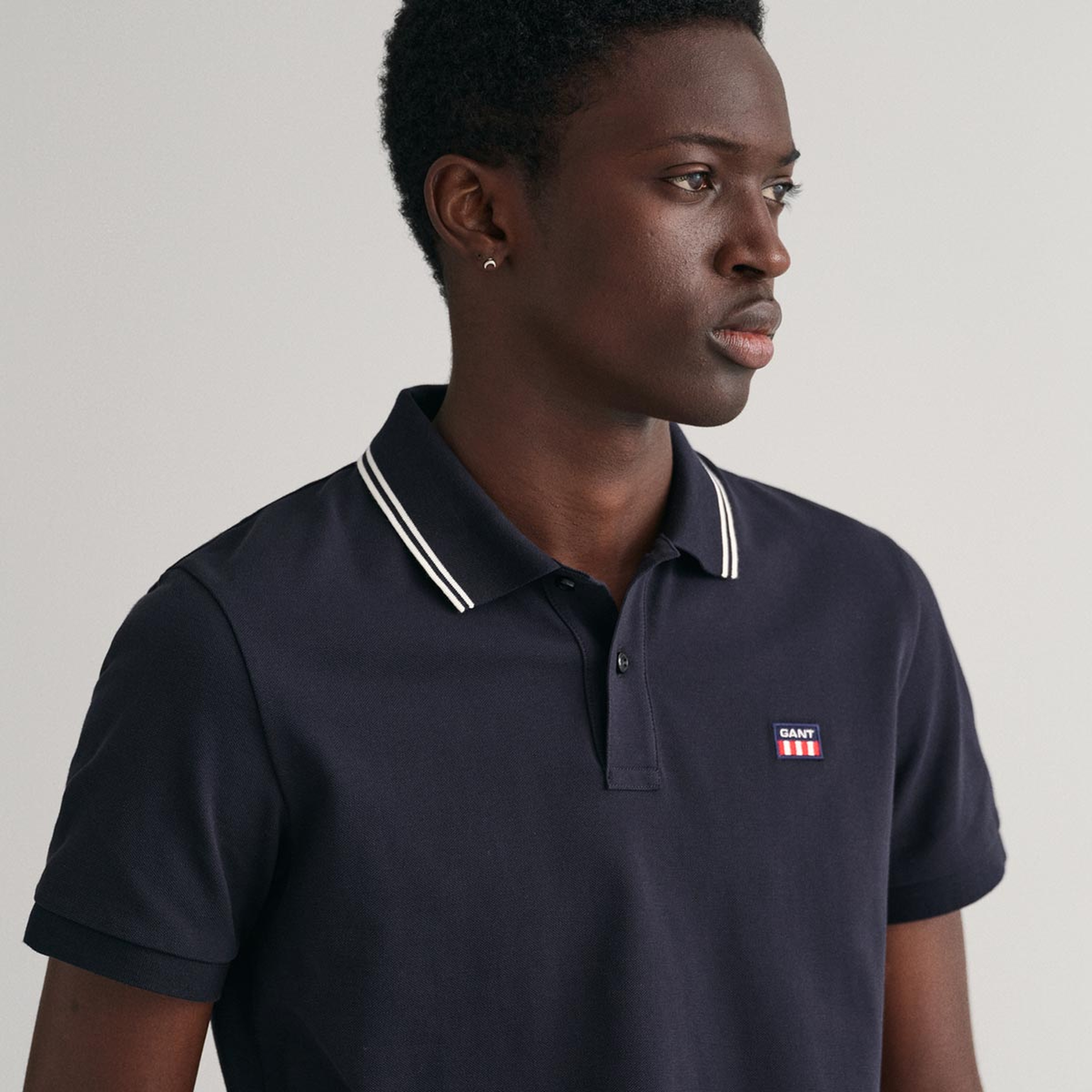 GANT Erkek Siyah Regular Fit Logolu Polo