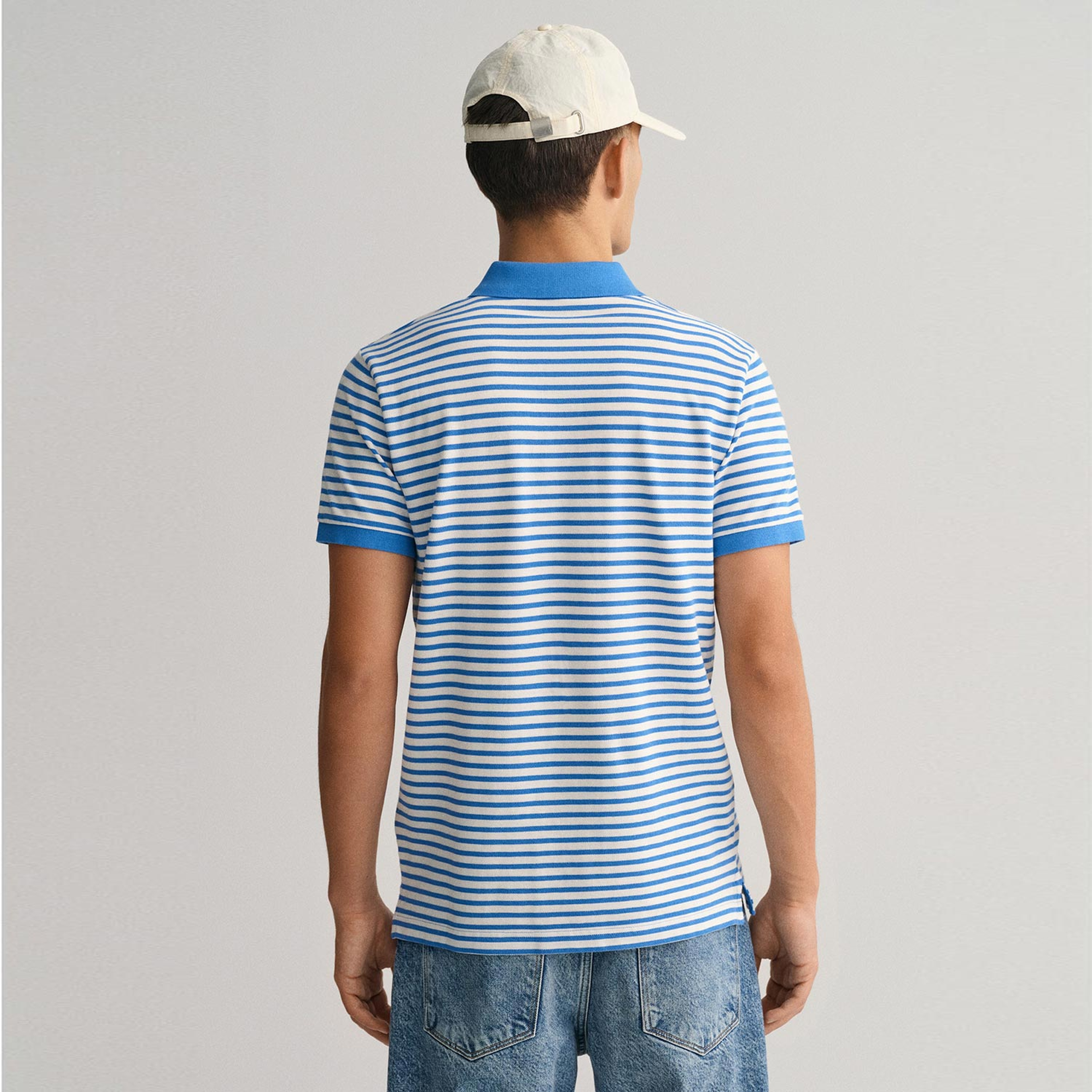 GANT Erkek Mavi Regular Fit Çizgili Polo