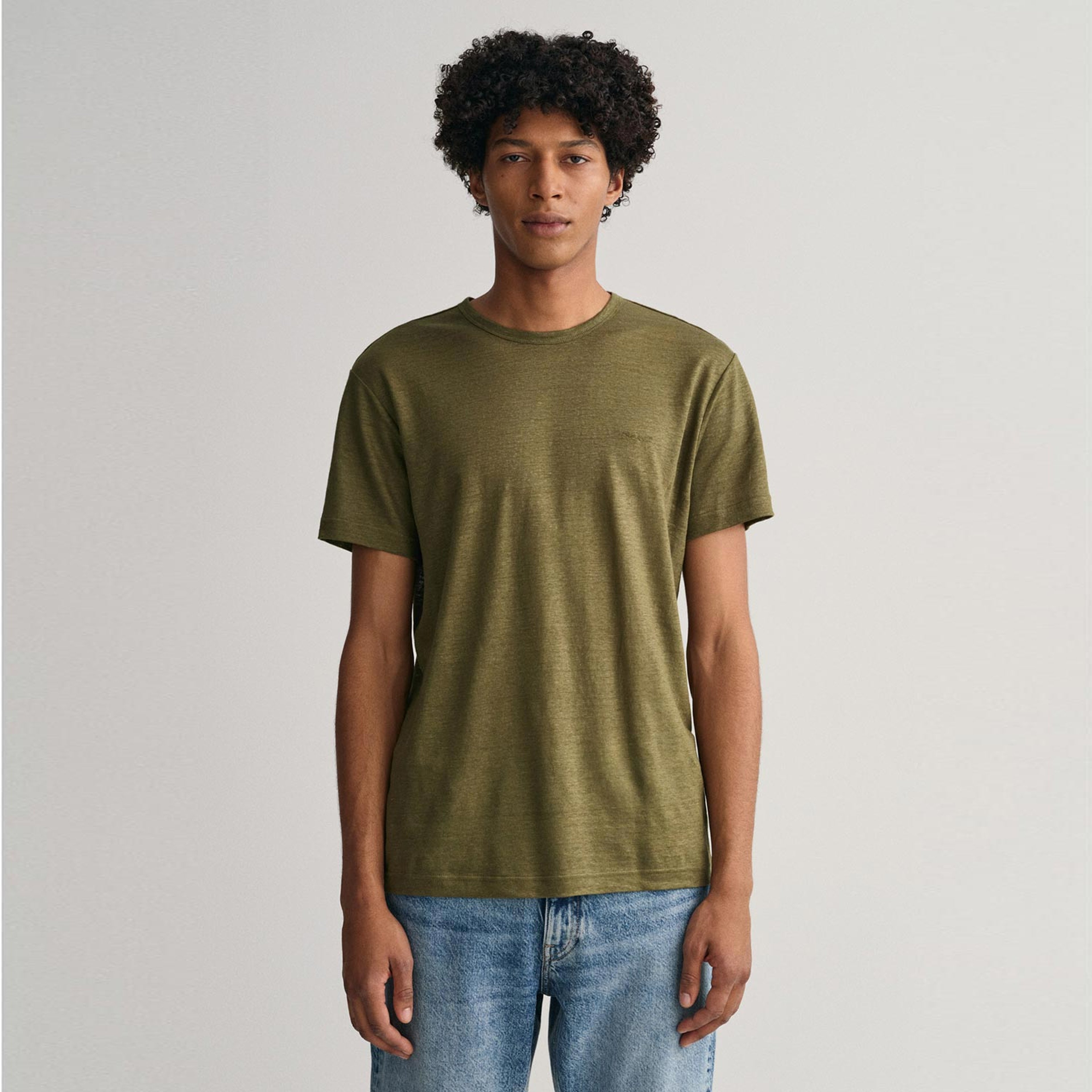 GANT Erkek Yeşil Regular Fit Bisiklet Yaka T-shirt