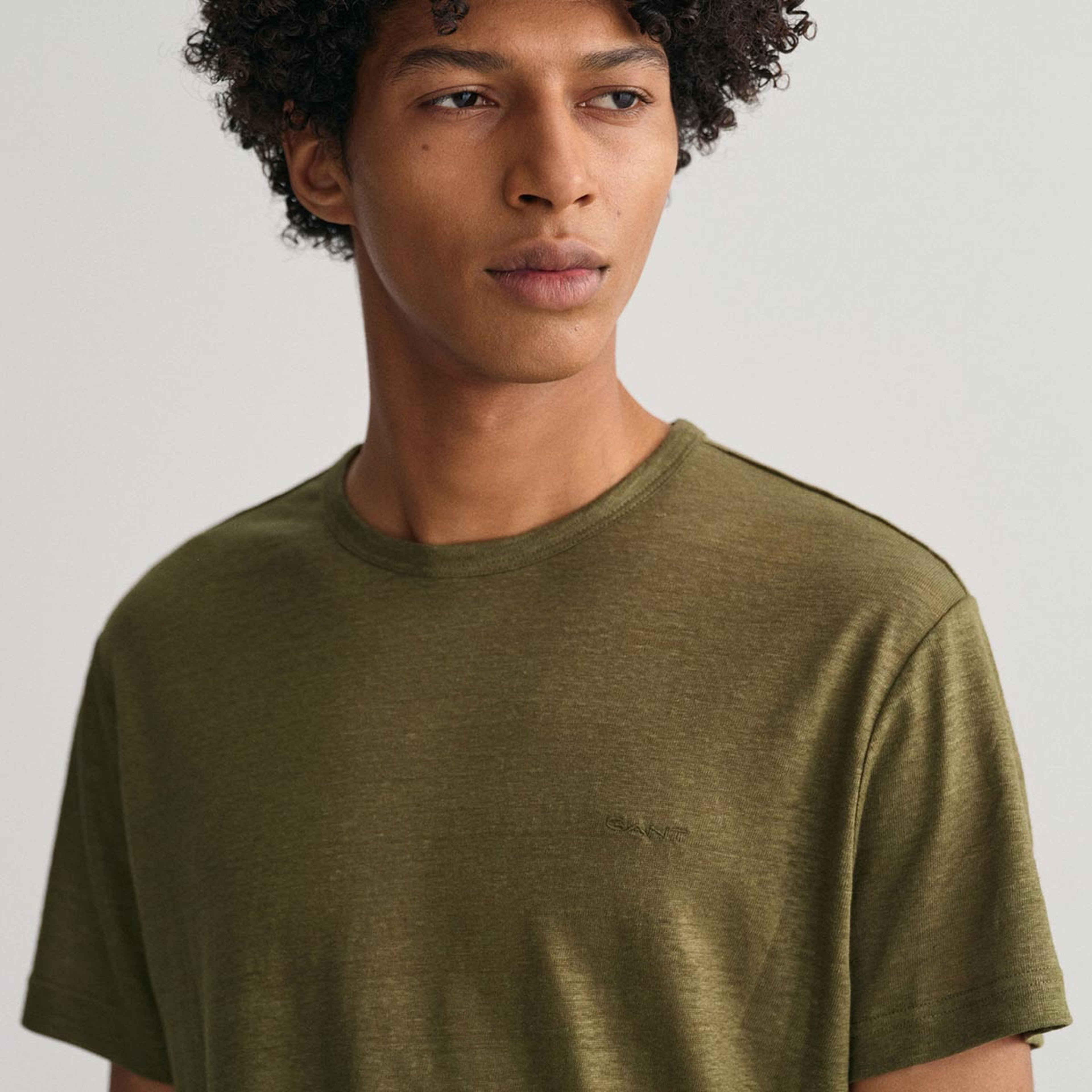 GANT Erkek Yeşil Regular Fit Bisiklet Yaka T-shirt