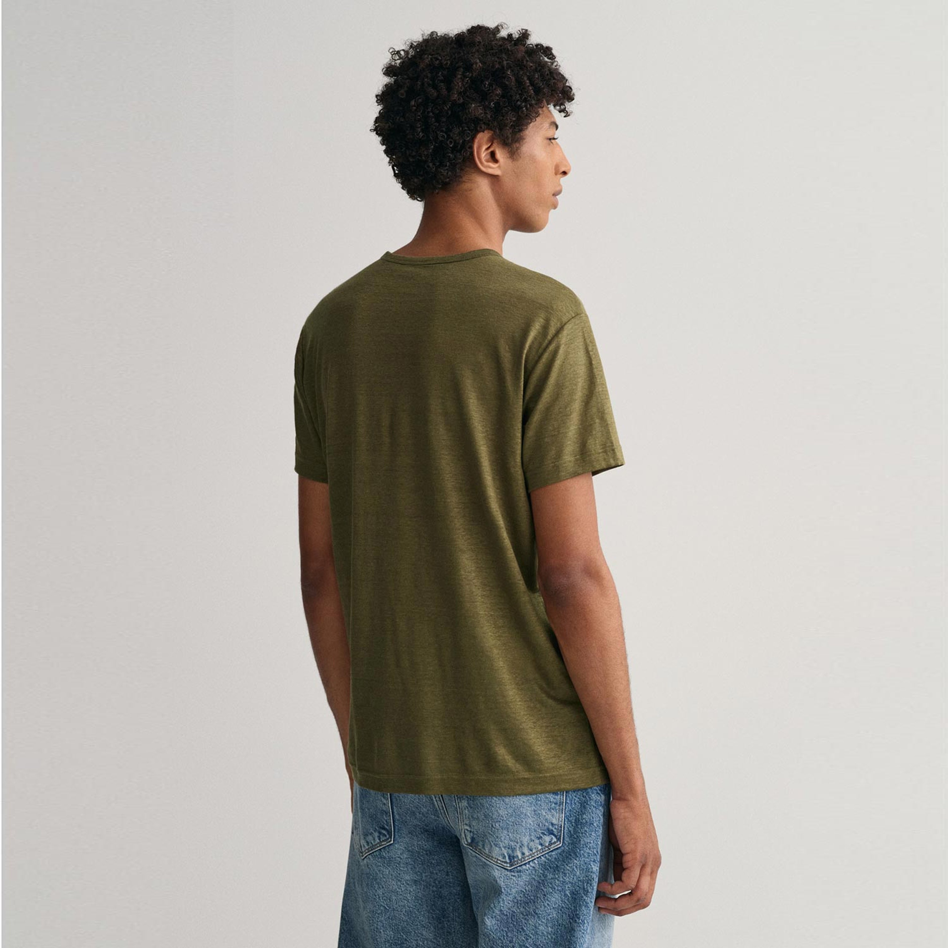 GANT Erkek Yeşil Regular Fit Bisiklet Yaka T-shirt