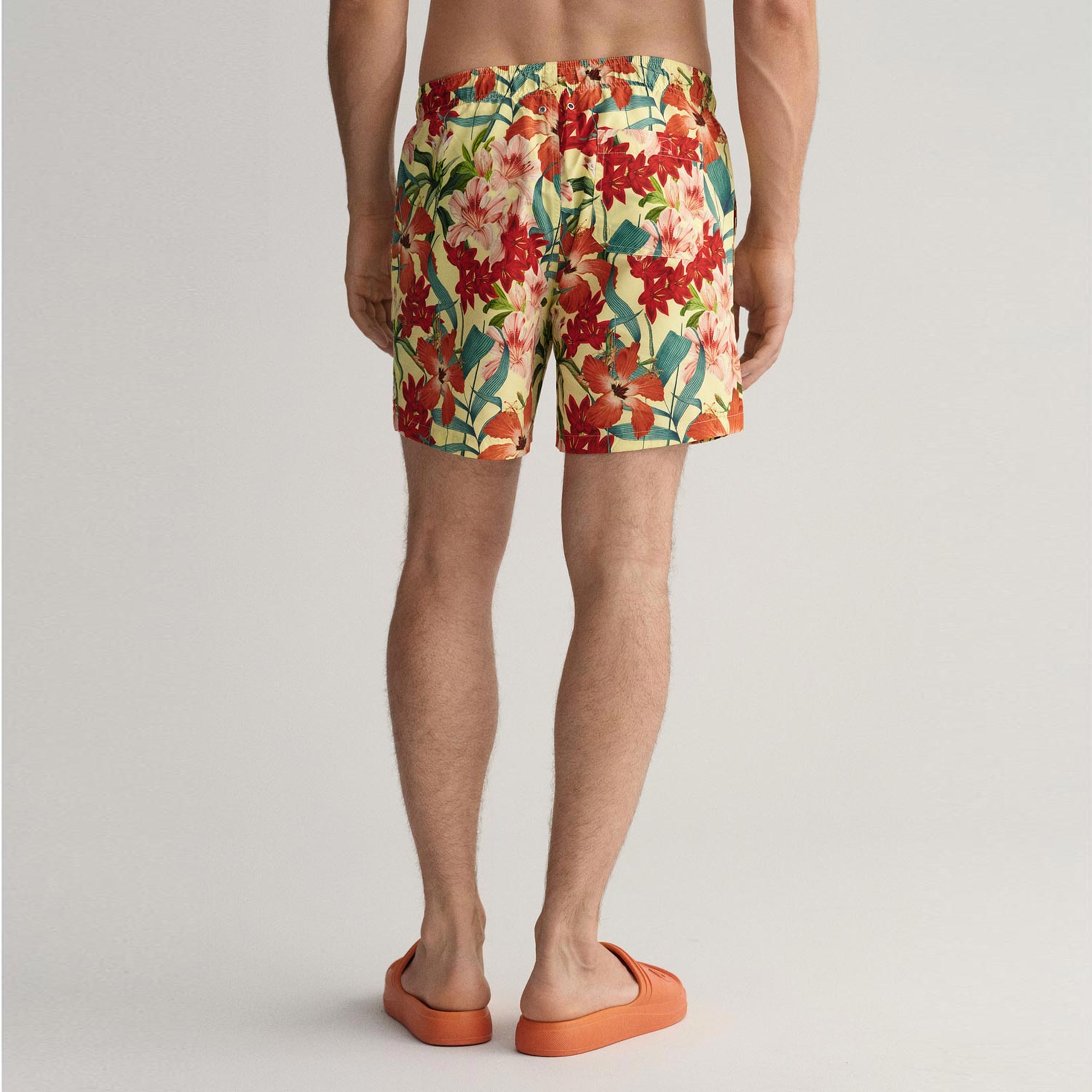 GANT Erkek Sarı Classic Fit Desenli Mayo Şort