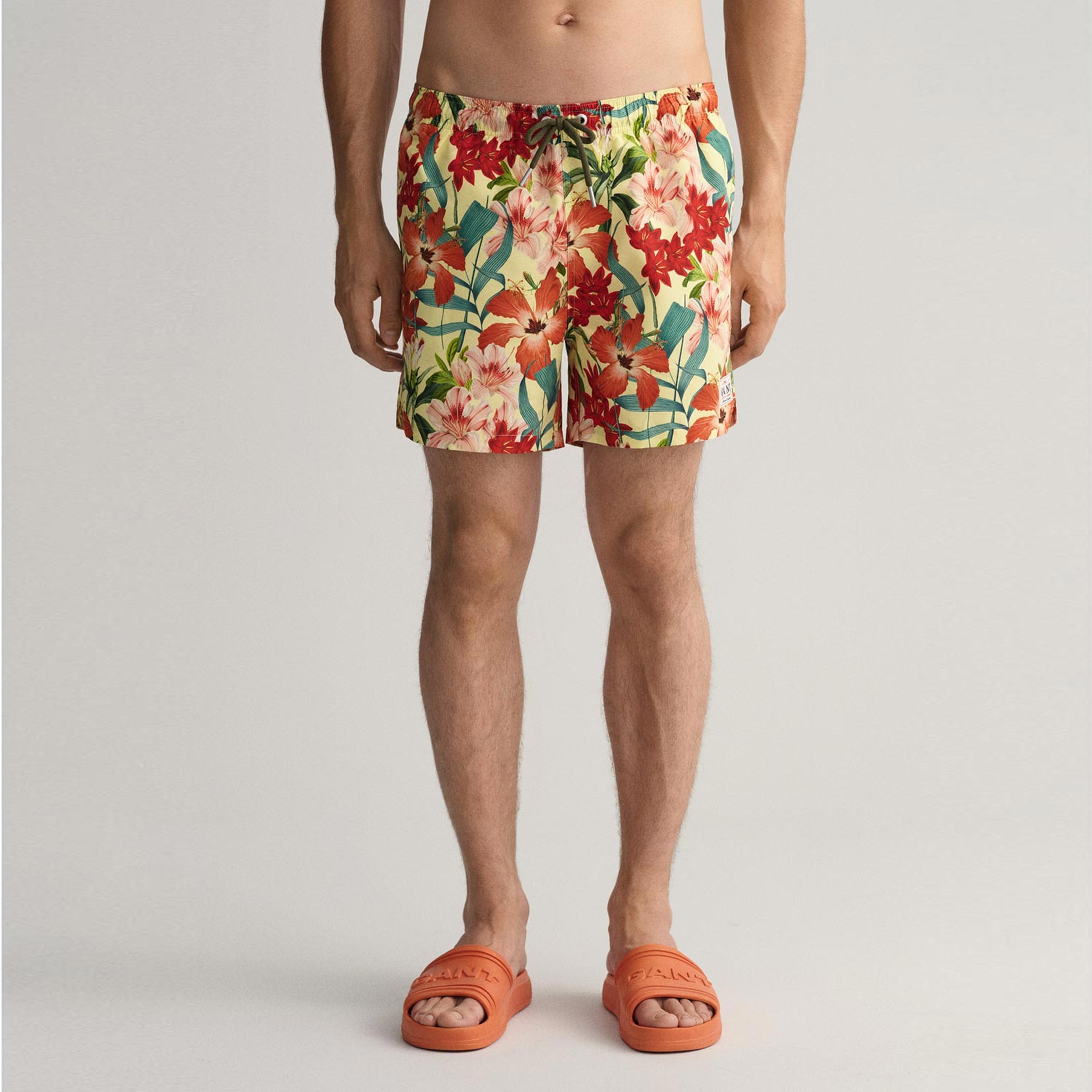 GANT Erkek Sarı Classic Fit Desenli Mayo Şort