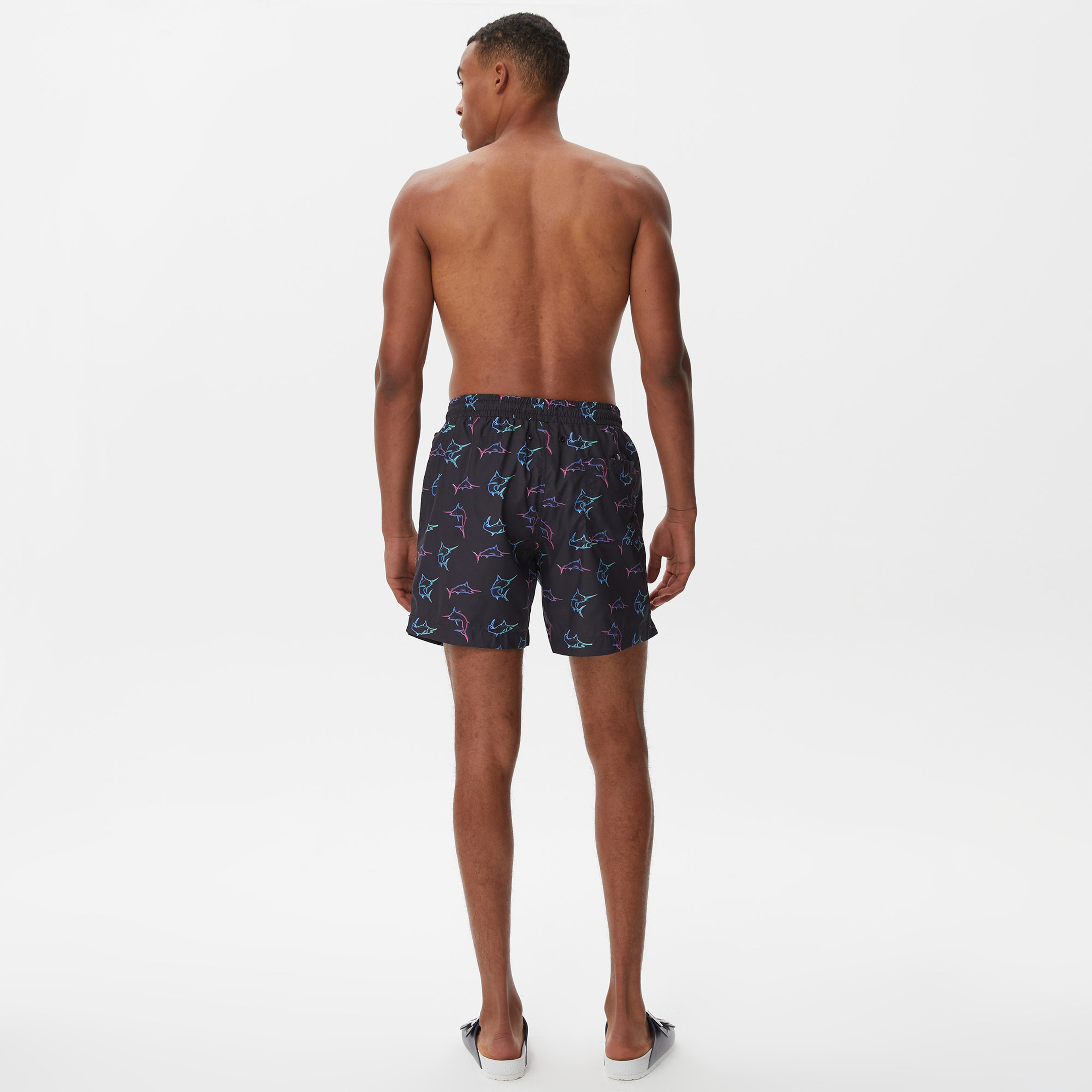 Nautica Erkek Siyah Baskılı Mayo Şort