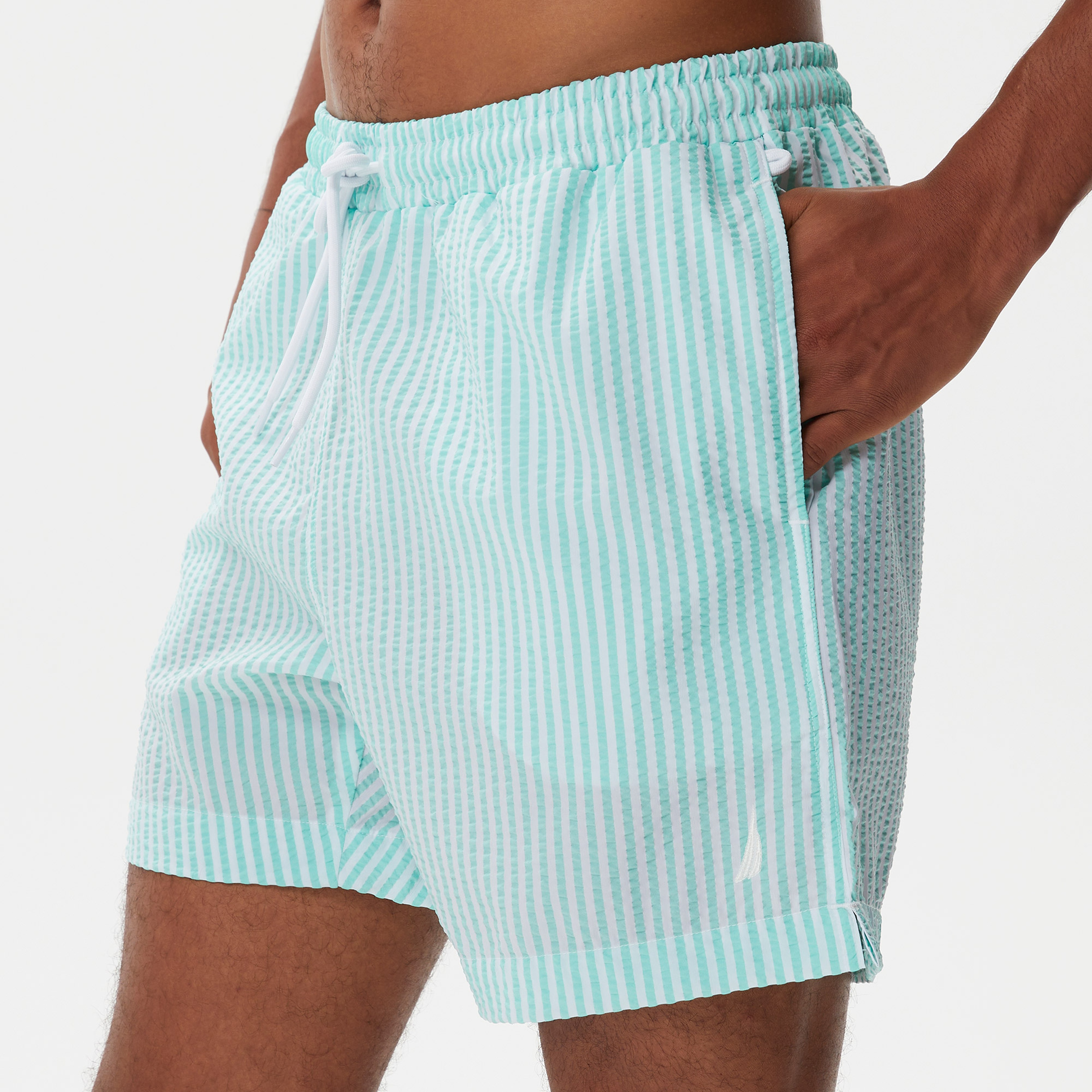 Nautica Erkek Yeşil Çizgili Mayo Şort