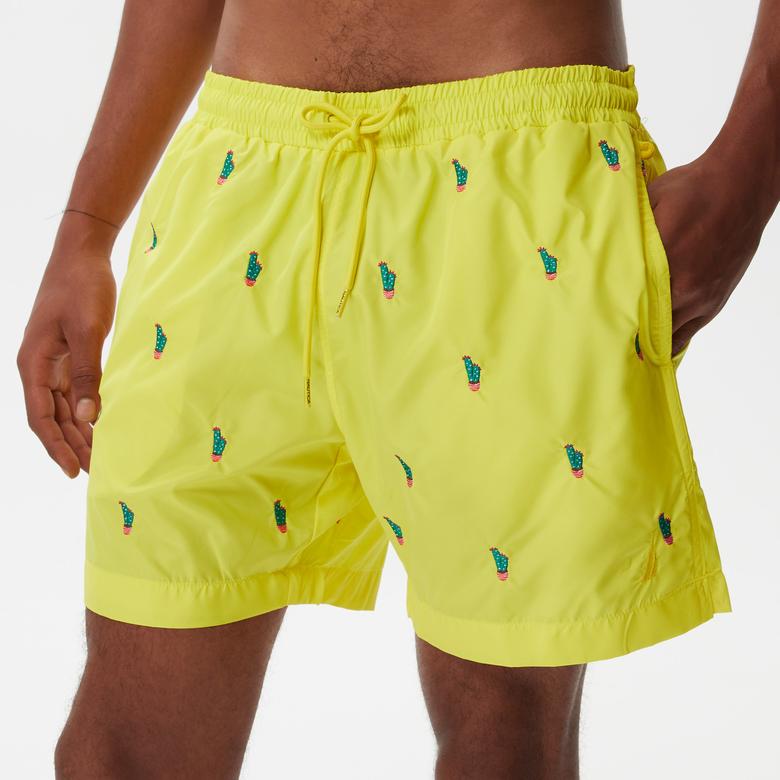 Nautica Erkek Sarı Desenli Deniz Şortu