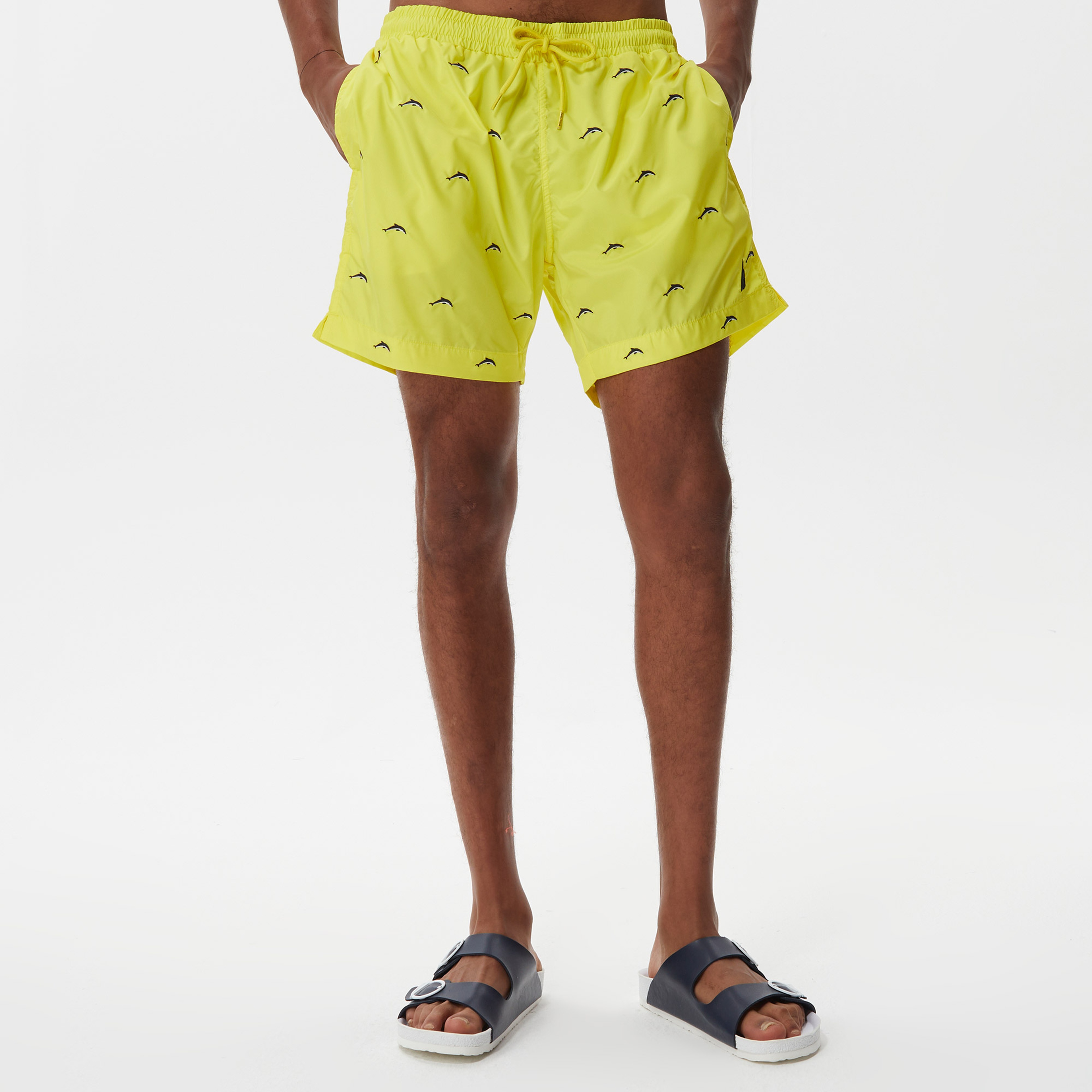 Nautica Erkek Sarı Desenli Deniz Şortu