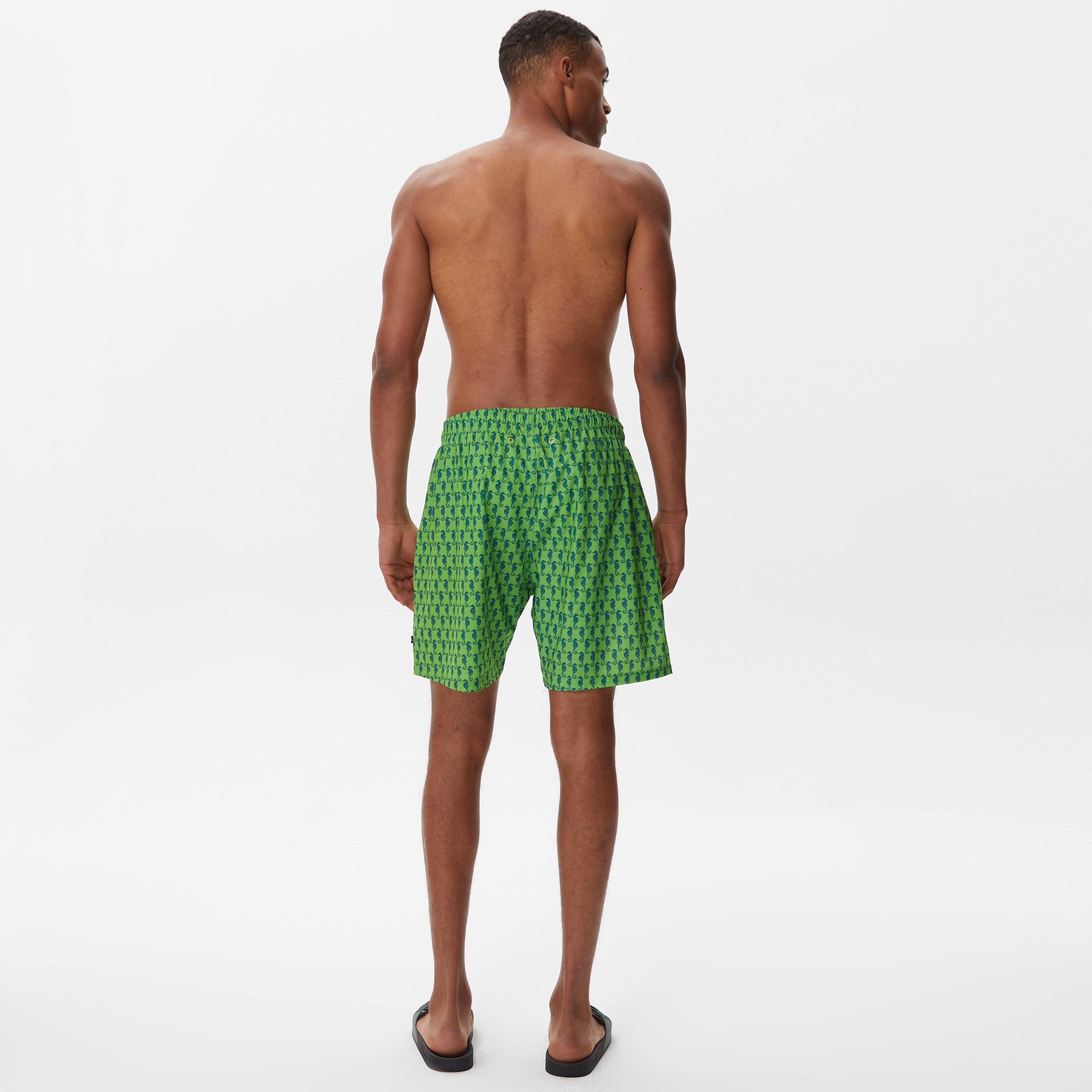Nautica Erkek Yeşil Baskılı Deniz Şortu