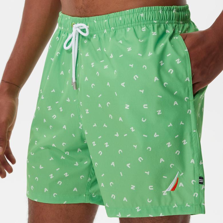 Nautica Erkek Yeşil Baskılı Deniz Şortu